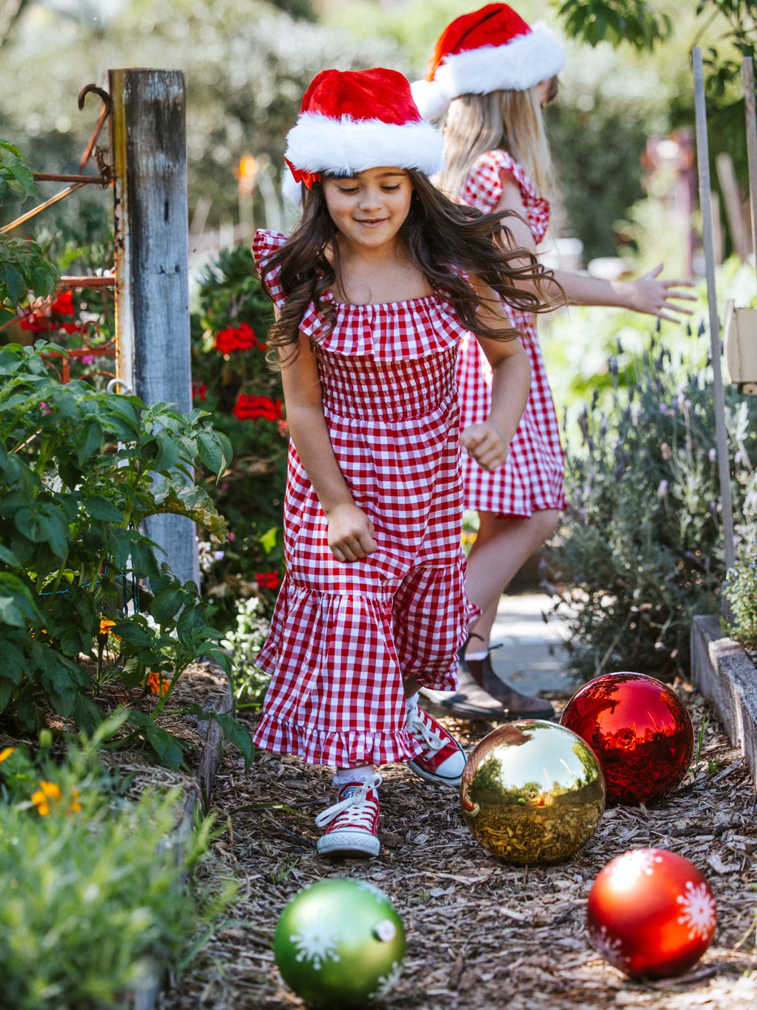 red gingham christmas dress Red Gingham Smocked Christmas Dress