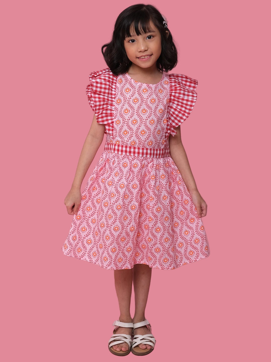 Woodblock Flower Jayne Dress