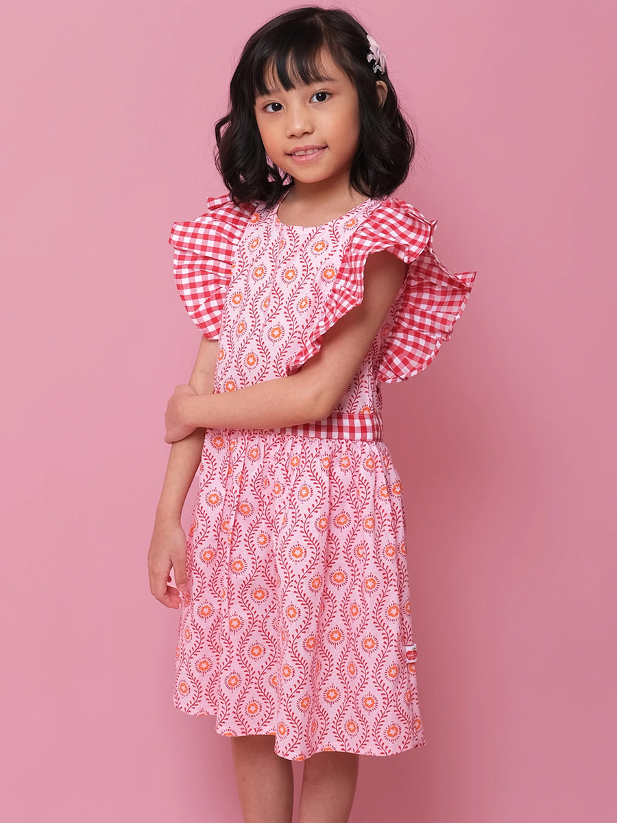 Woodblock Flower Jayne Dress