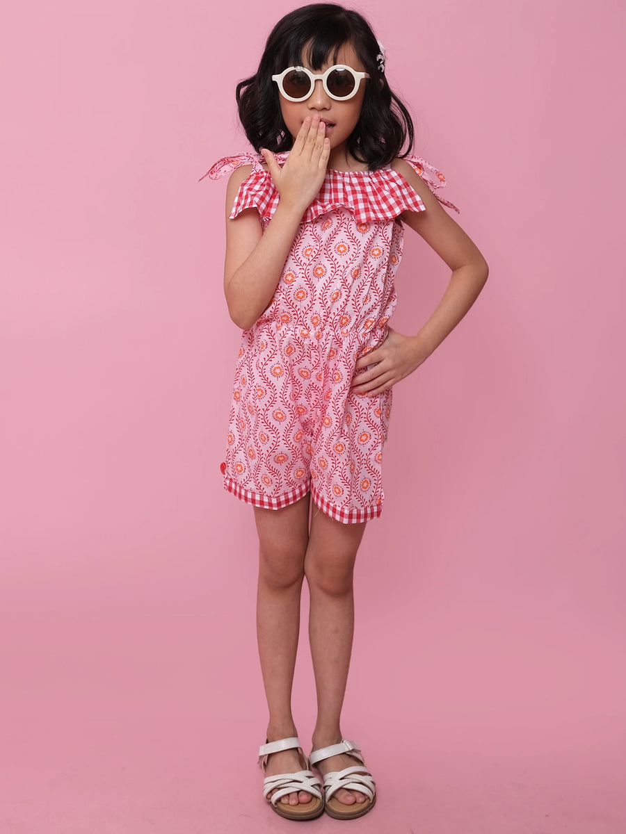 Woodblock Flower Josie Playsuit