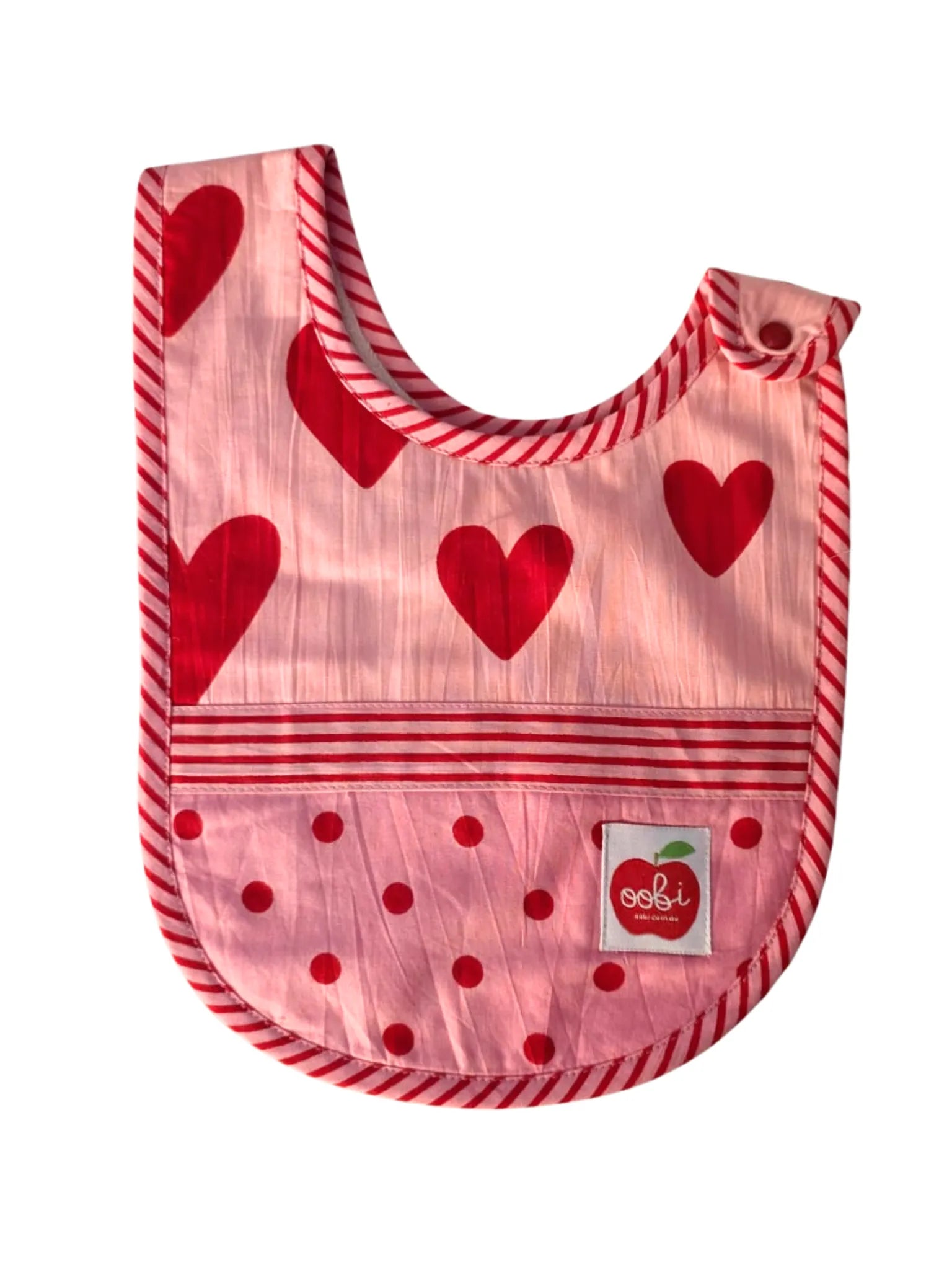 Big Heart Patchwork Bib in Gift Bag