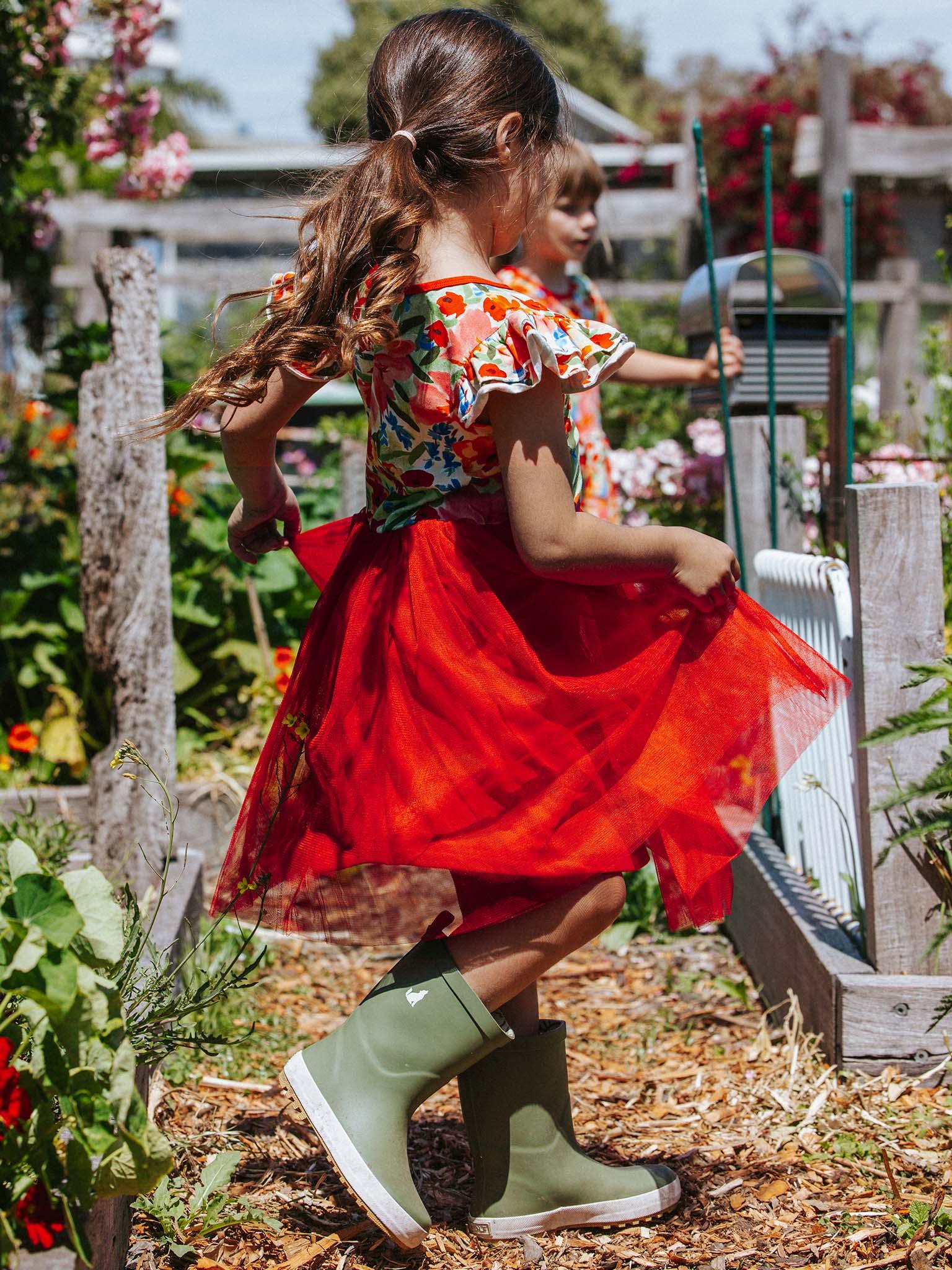 Girls Party Dress | Red Tutu Dress