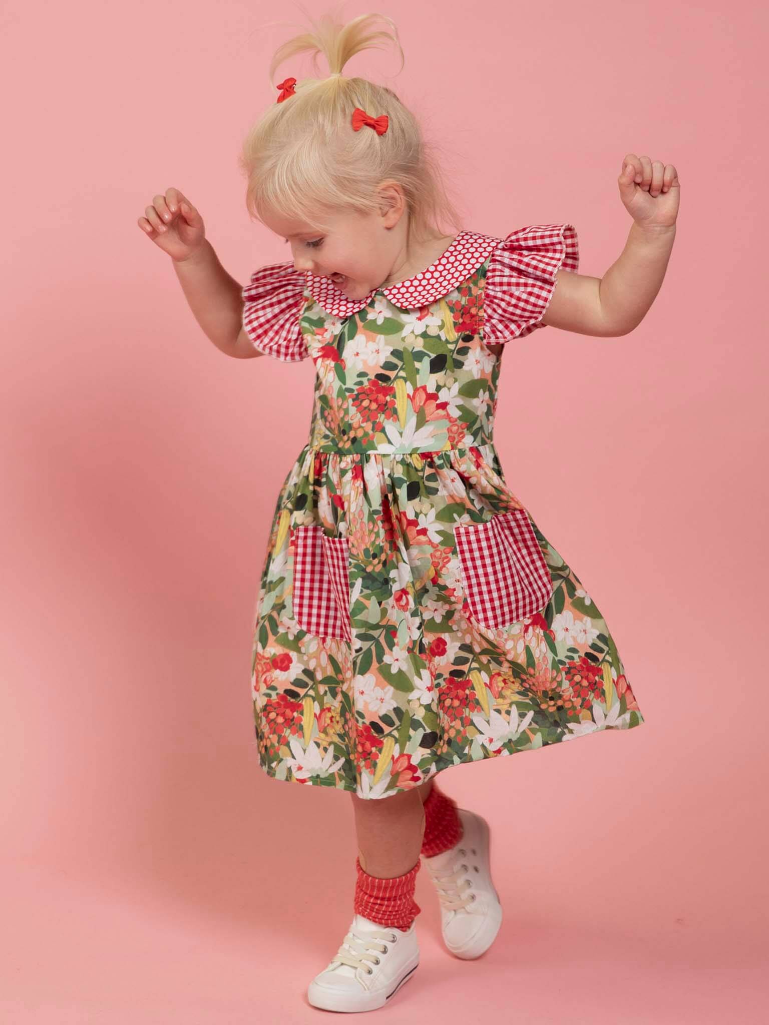 Aussie Bush Flowers Collared Dress