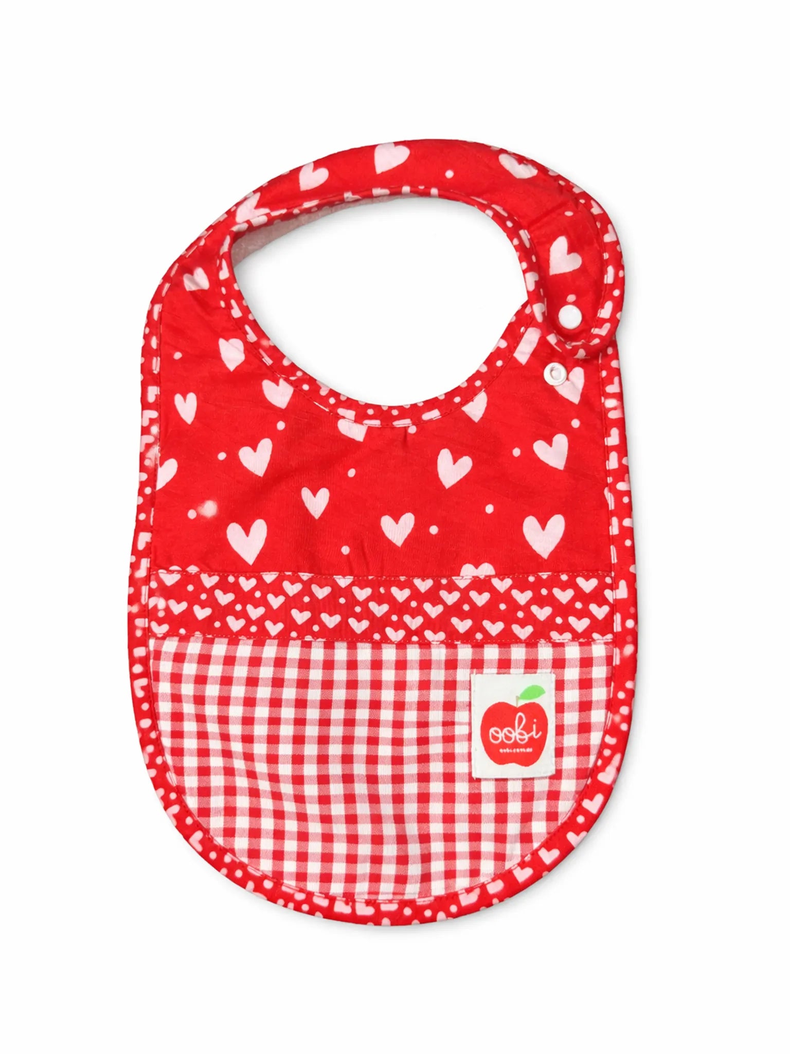 Fluttery Hearts Patchwork Bib in Gift Bag