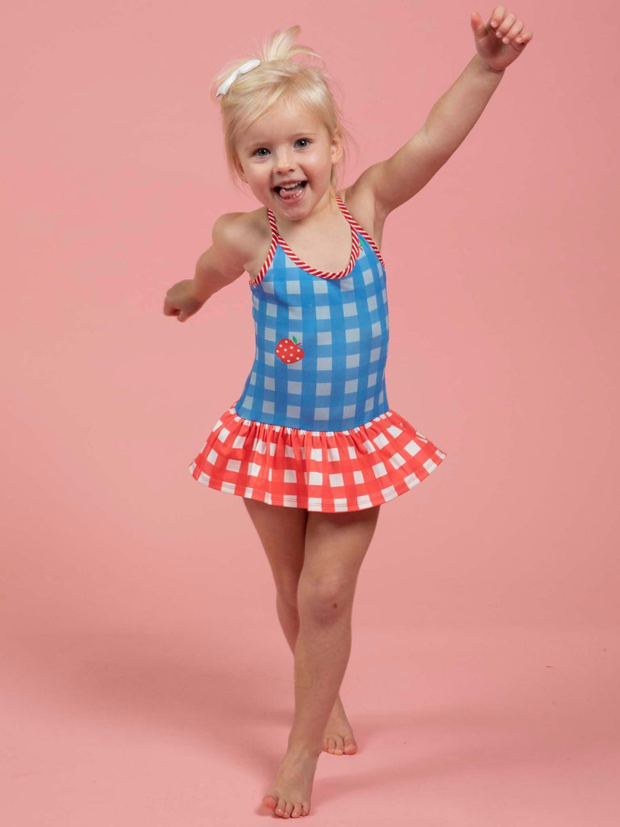 SPF 50 Gingham Swimsuit with Adjusters