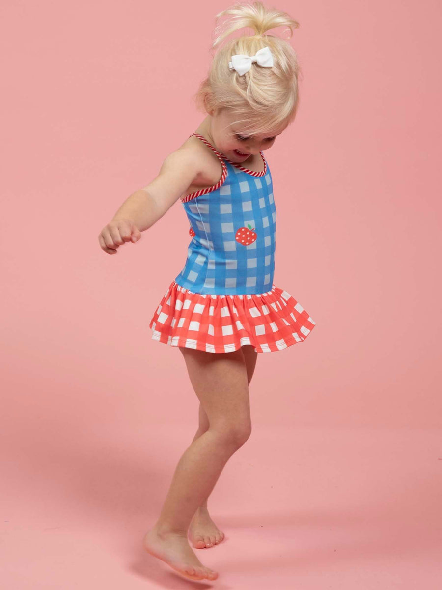 SPF 50 Gingham Swimsuit with Adjusters