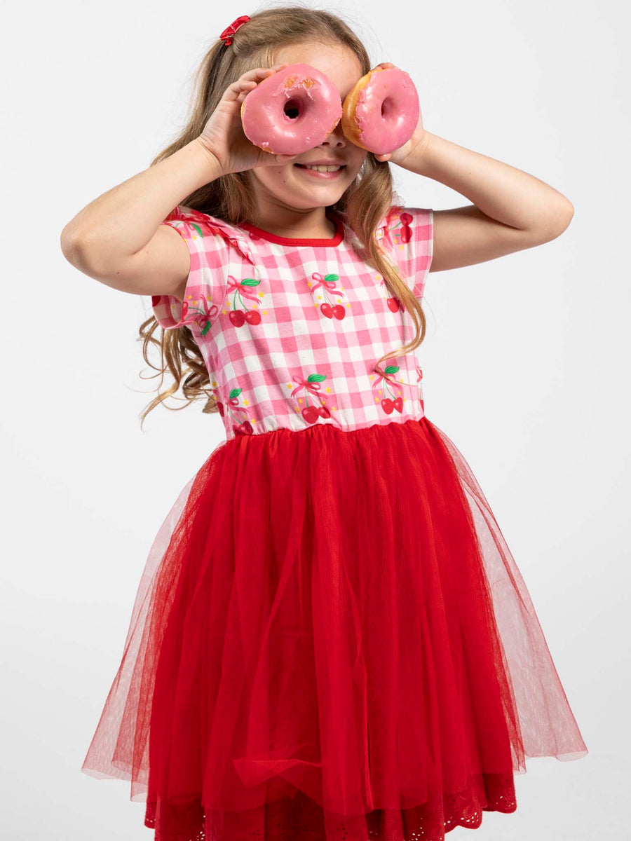Cherry Gingham Tutu Dress