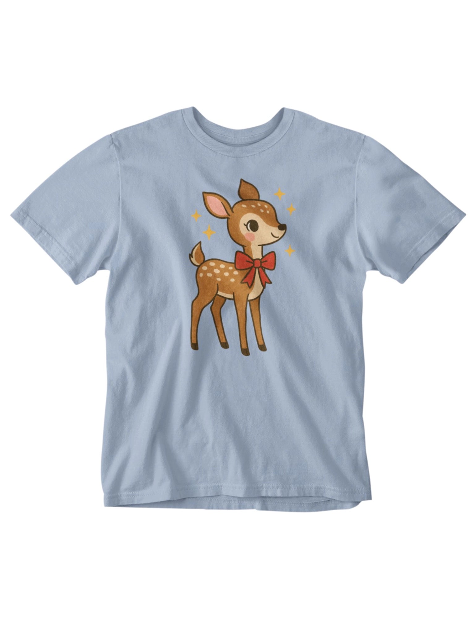 Cotton tee for kids and adults with deer print
