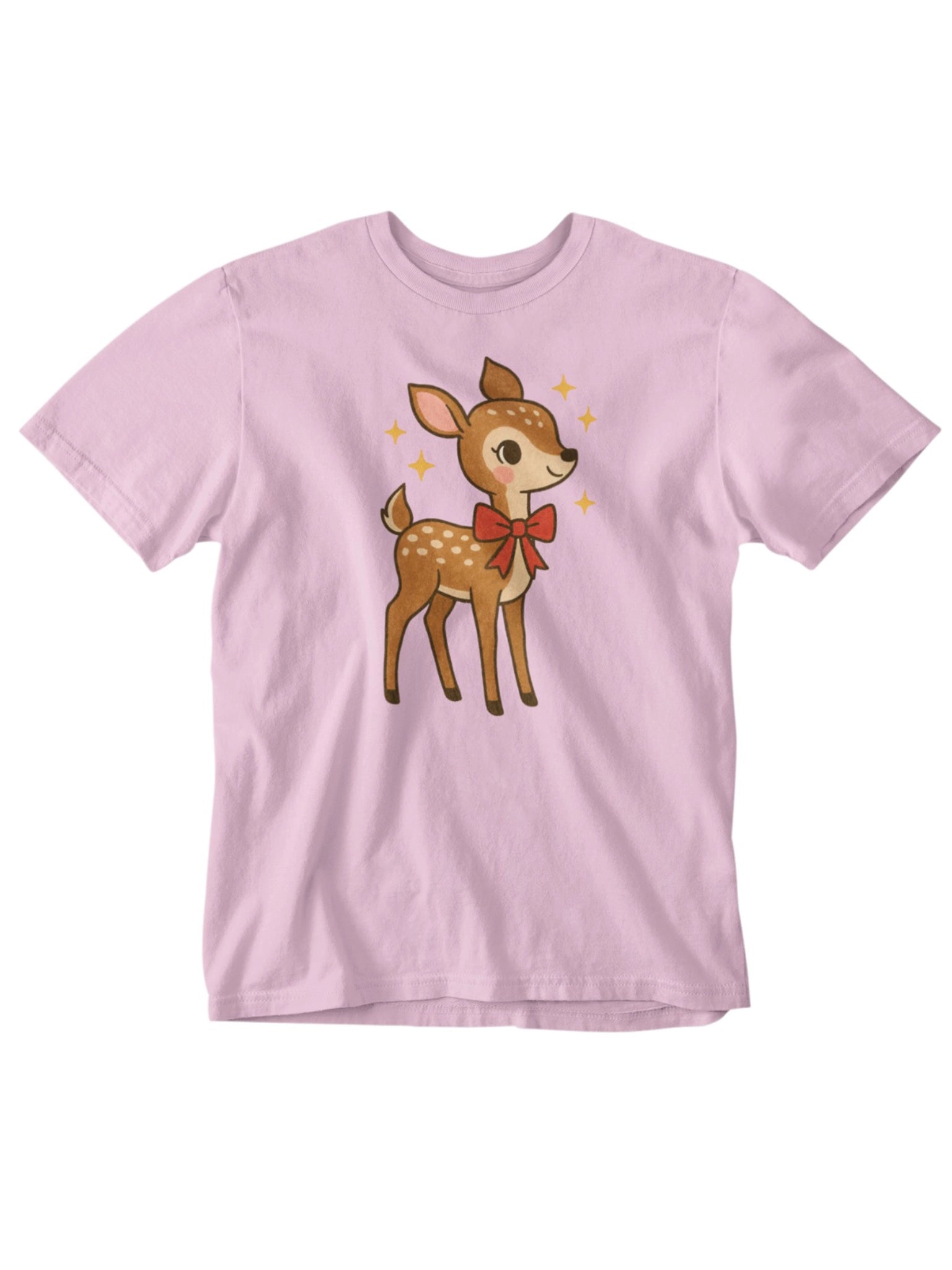 Cotton tee for kids and adults with deer print