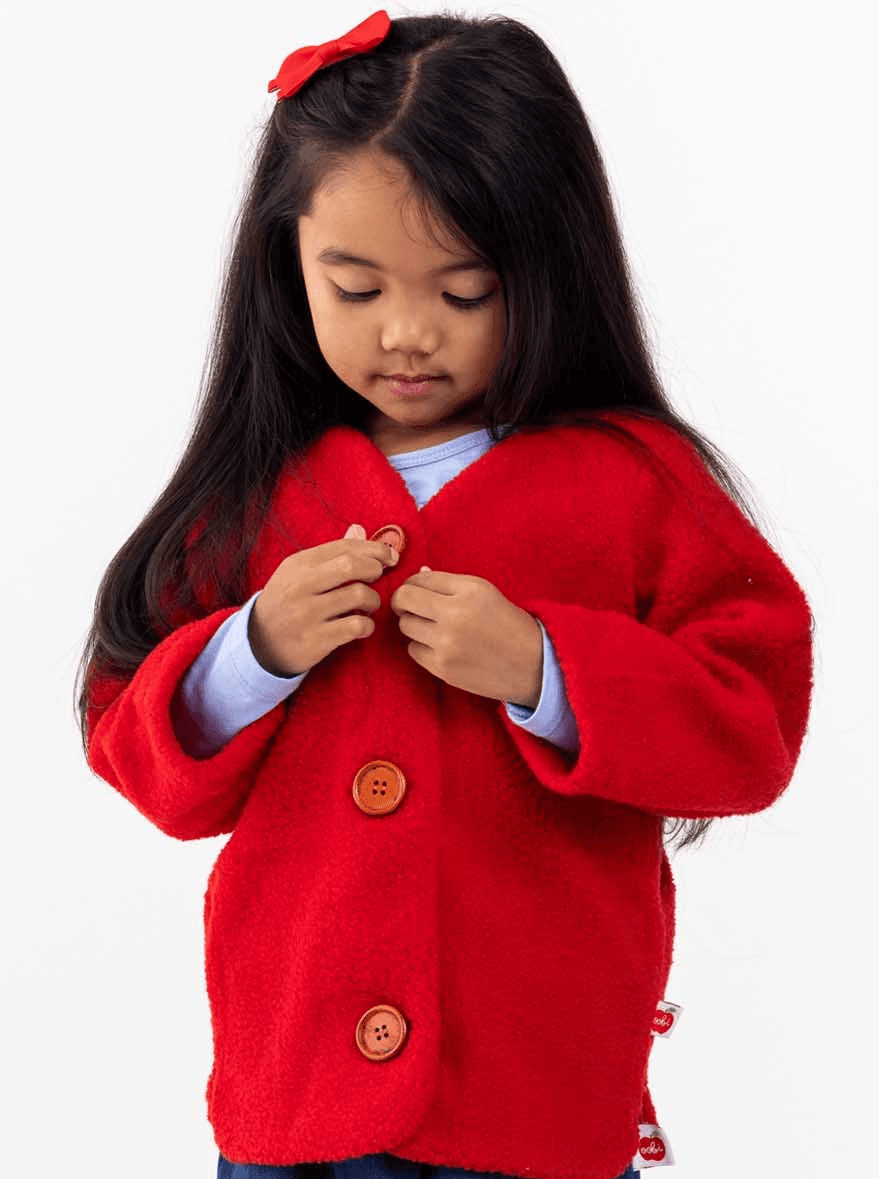 Faux Fur Red Jacket - Oobi