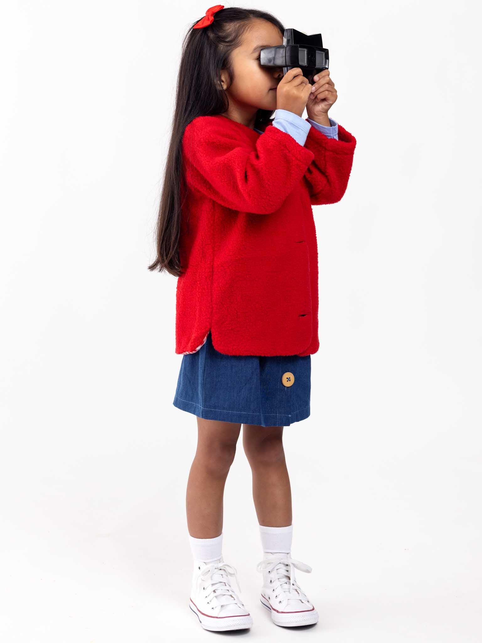 Faux Fur Red Jacket - Oobi
