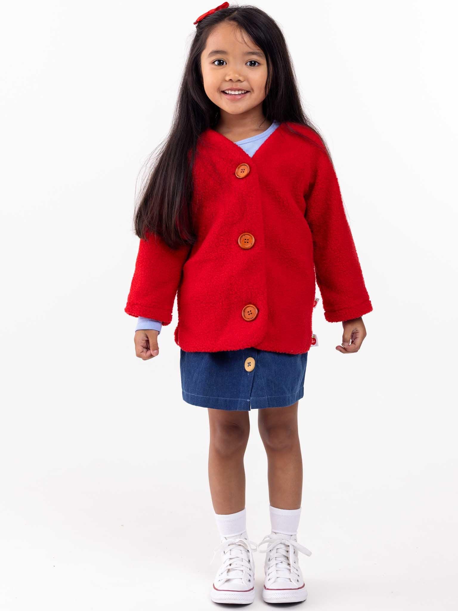 Faux Fur Red Jacket - Oobi