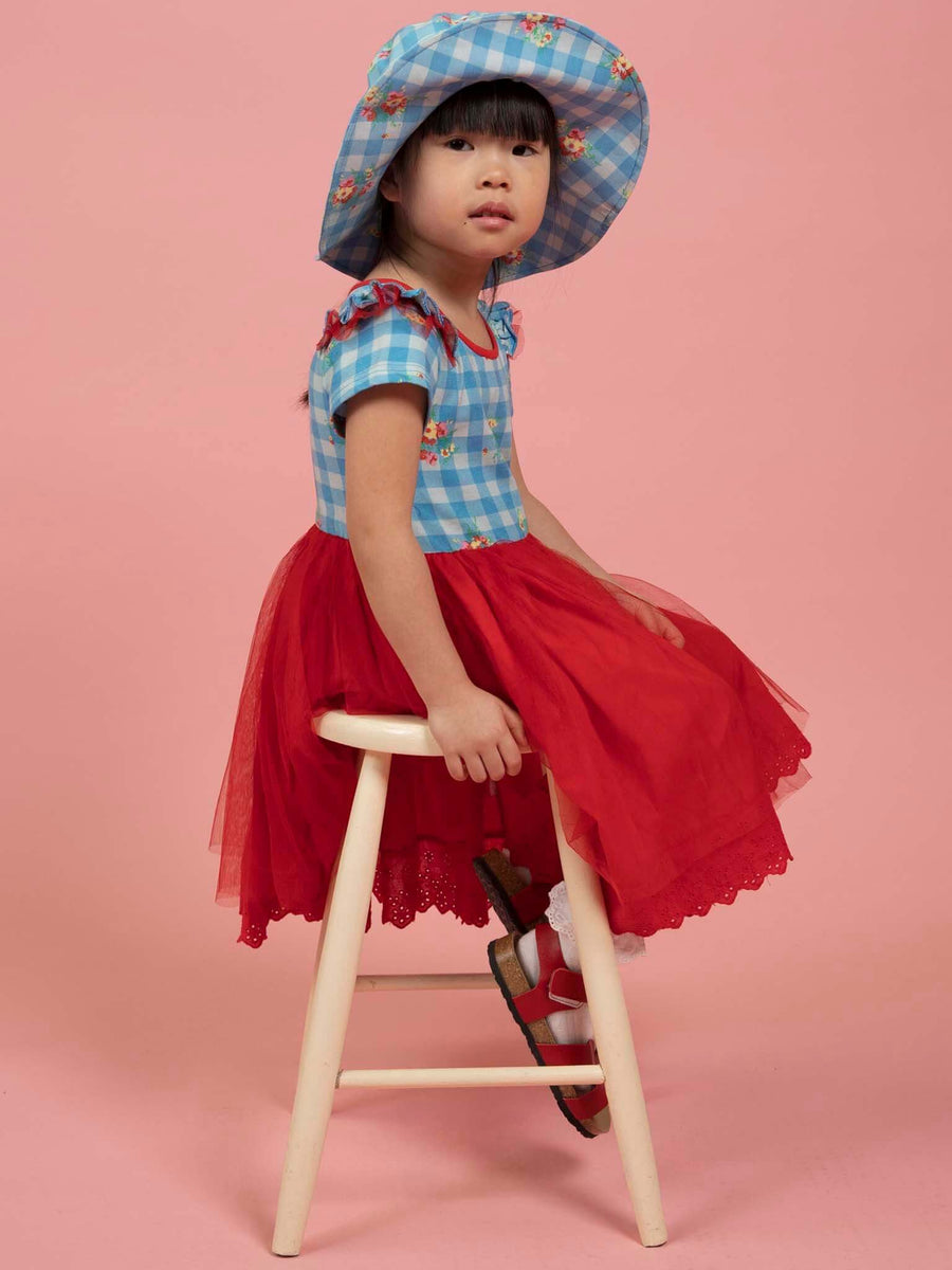 Floral Gingham Tutu Dress