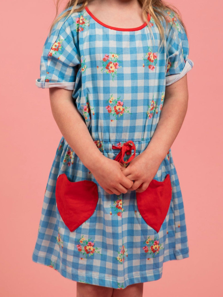 New Love Gingham Jersey Dress