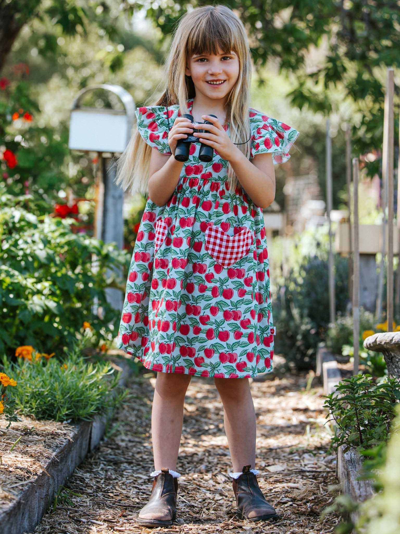 Cherry Heart Pocket Dress - Oobi