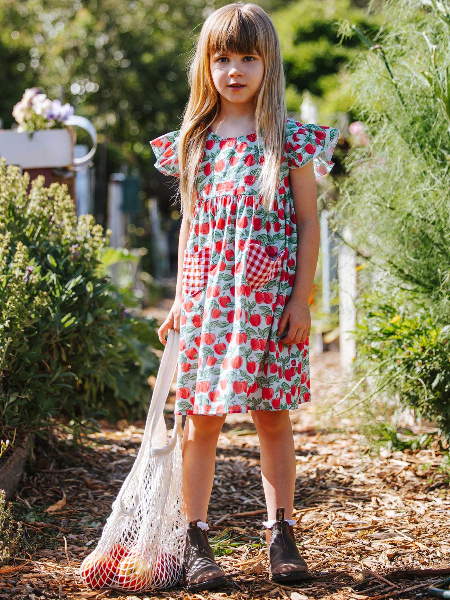 Cherry Heart Pocket Dress - Oobi