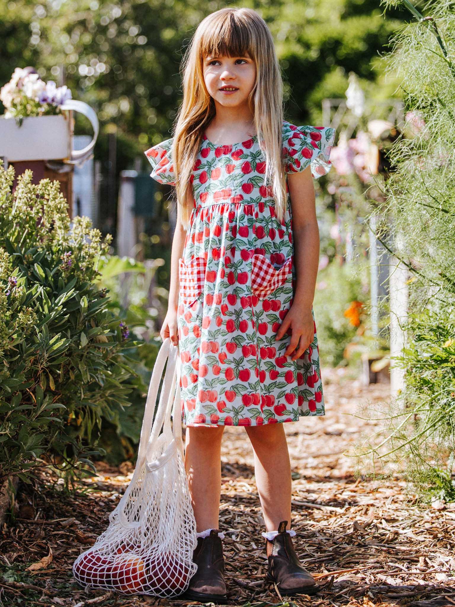 Cherry Heart Pocket Dress - Oobi
