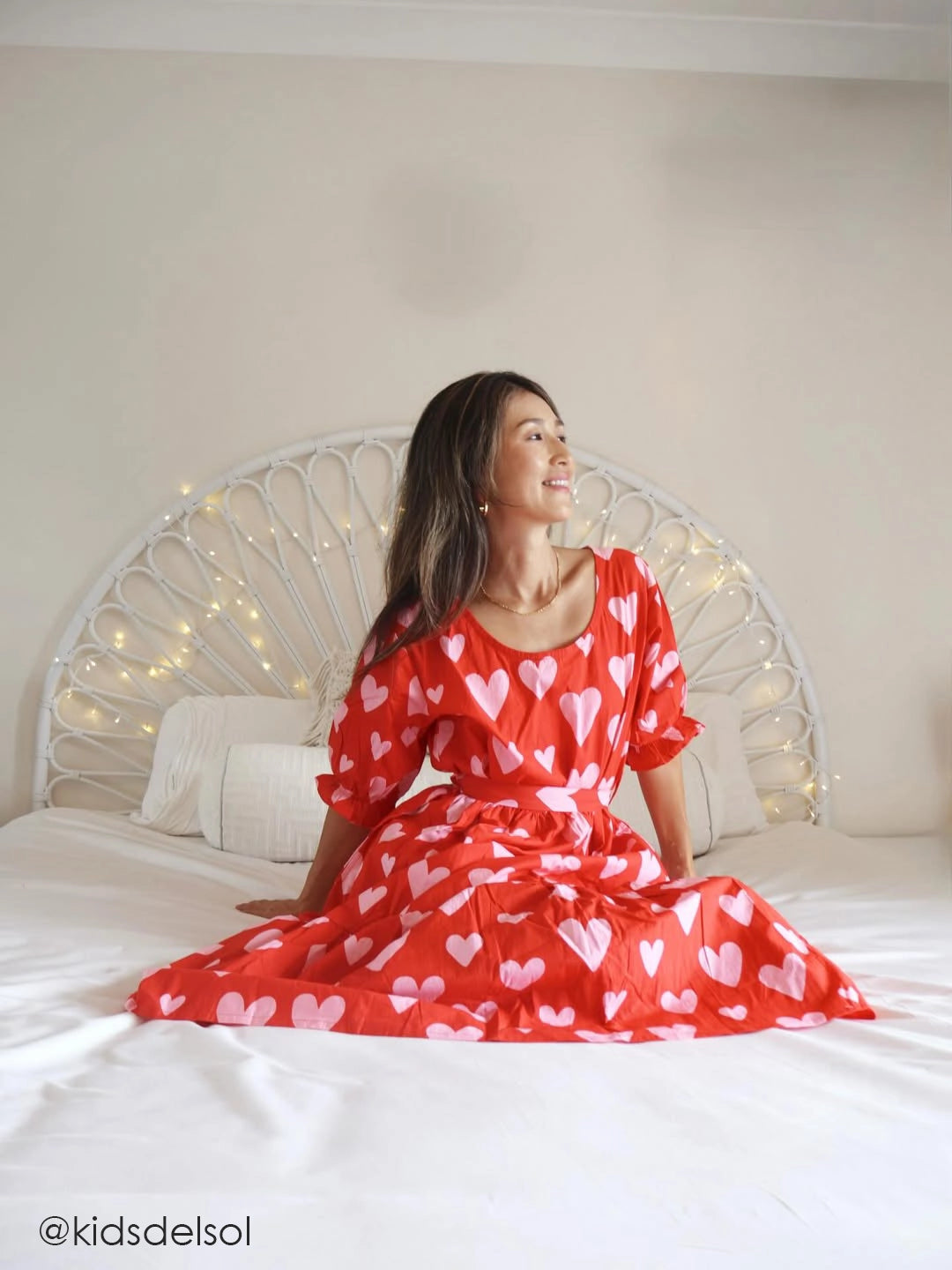 Women's Red Big Heart Maxi Dress