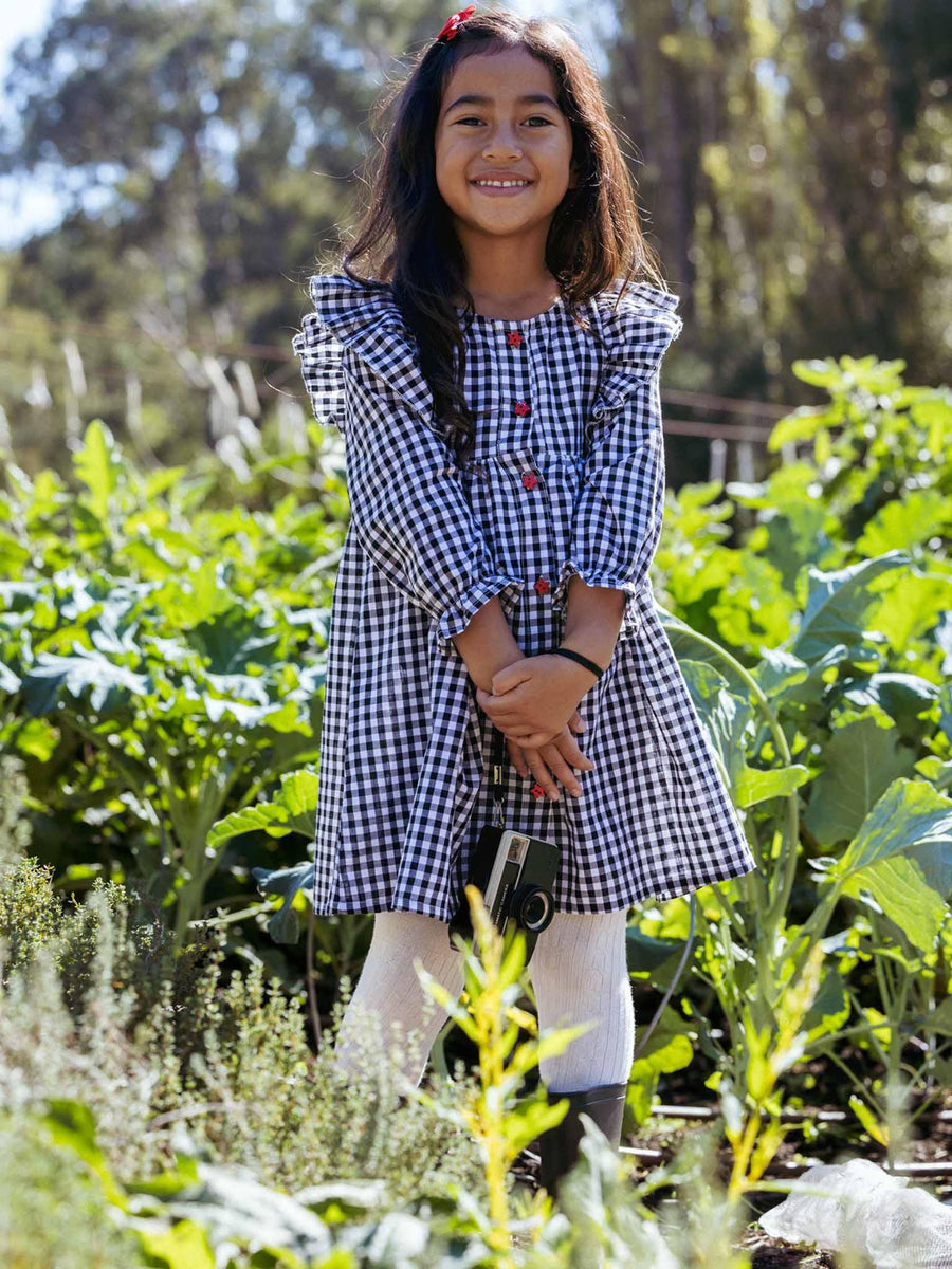 Black Gingham Mathilda Dress