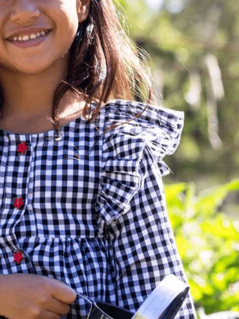 Black Gingham Mathilda Dress - Oobi