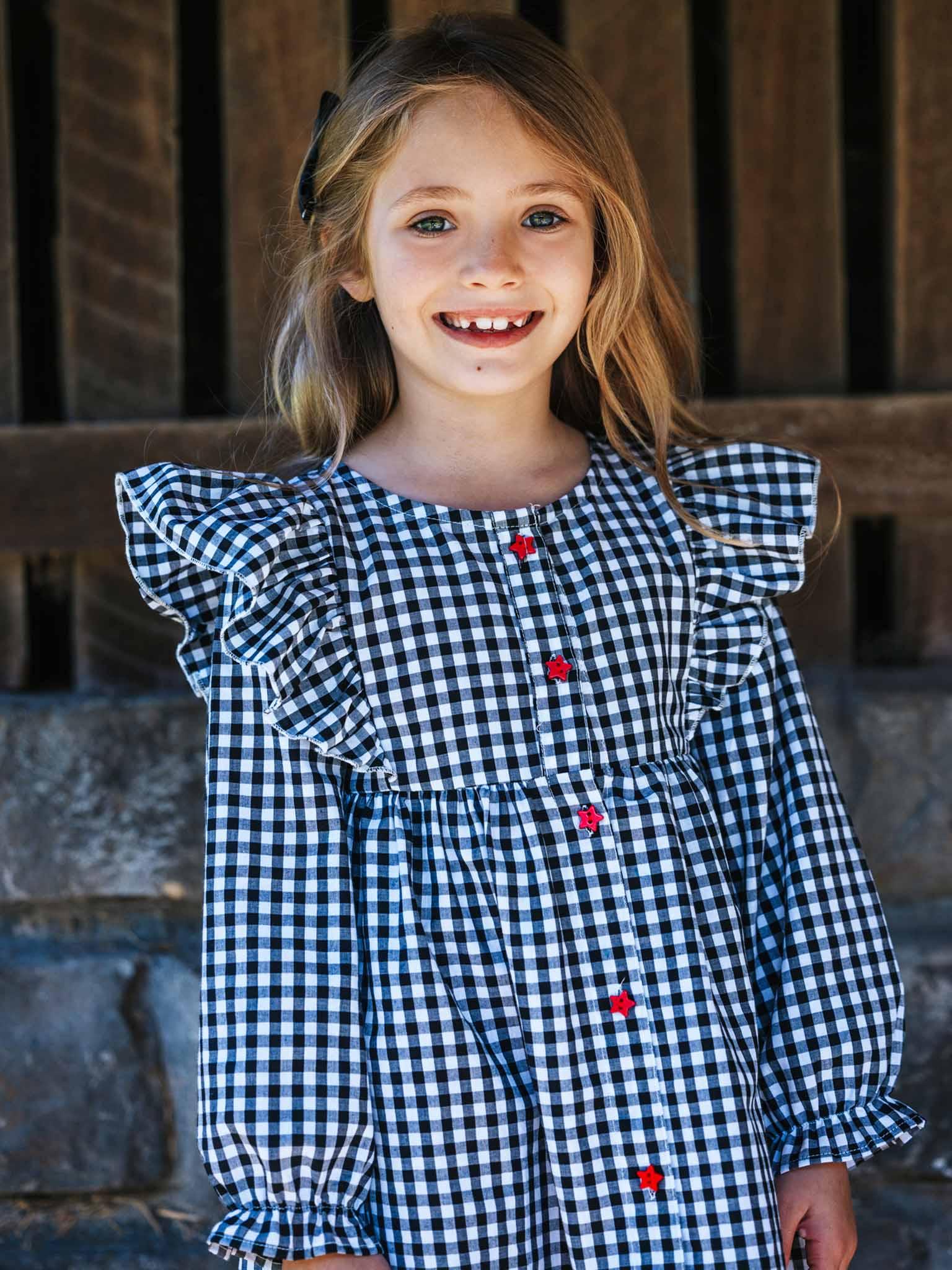 Black Gingham Mathilda Dress - Oobi