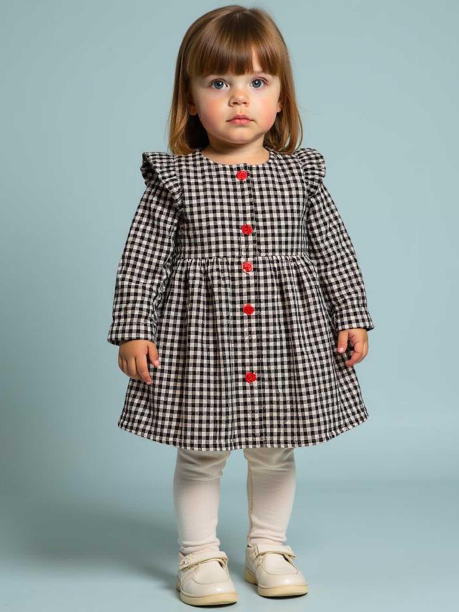 Black Gingham Mathilda Dress - Oobi
