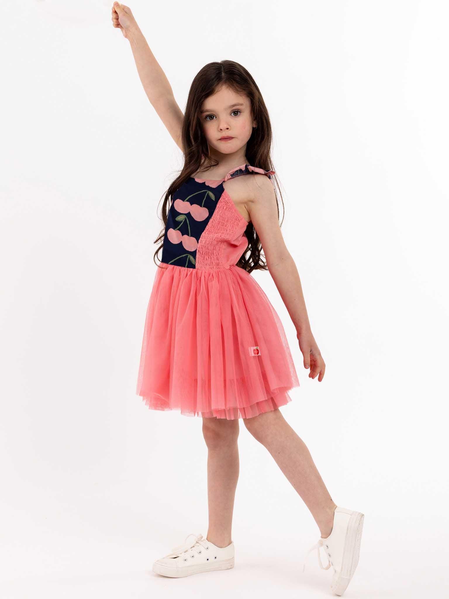 Navy Cherry Belle Tutu Dress - Oobi