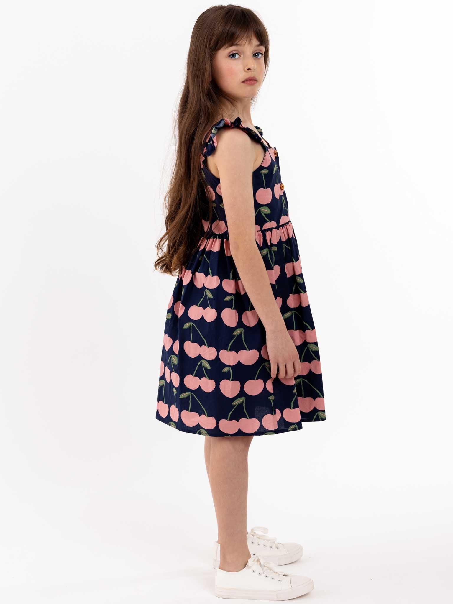 Navy Cherry Calista Dress - Oobi