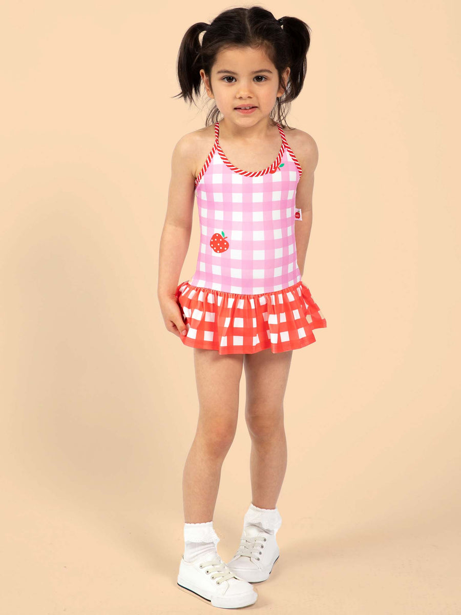 SPF 50 Gingham Swimsuit with Adjusters