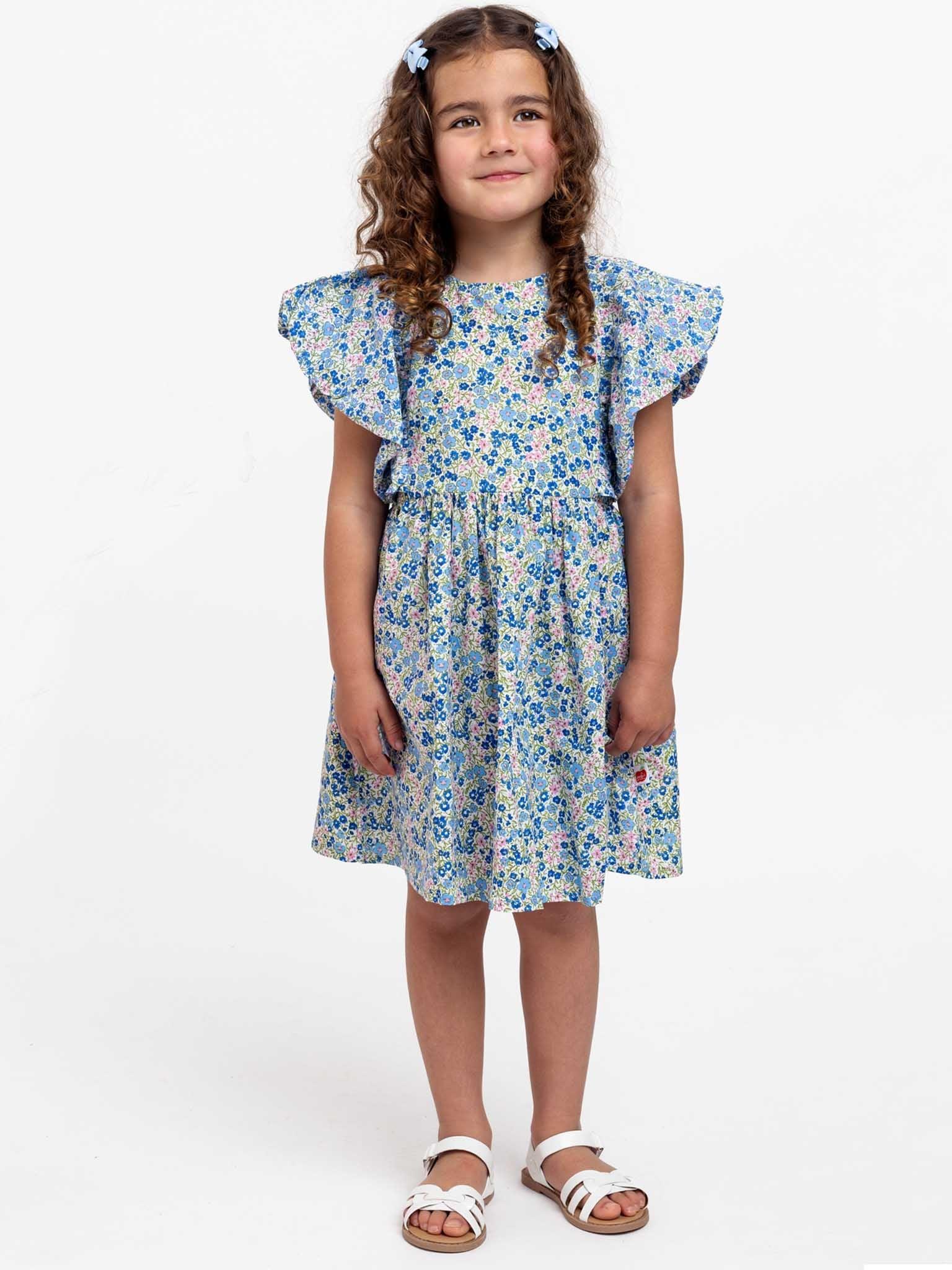 Cottage Flower Puff Sleeve Dress - Oobi