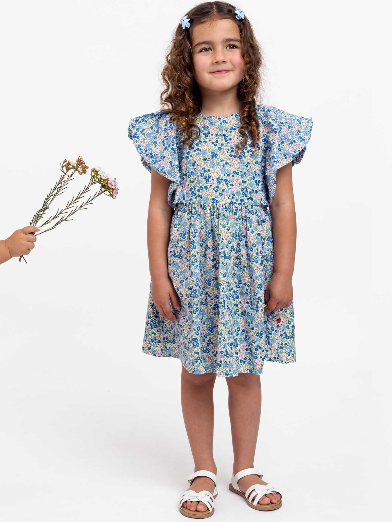Cottage Flower Puff Sleeve Dress - Oobi