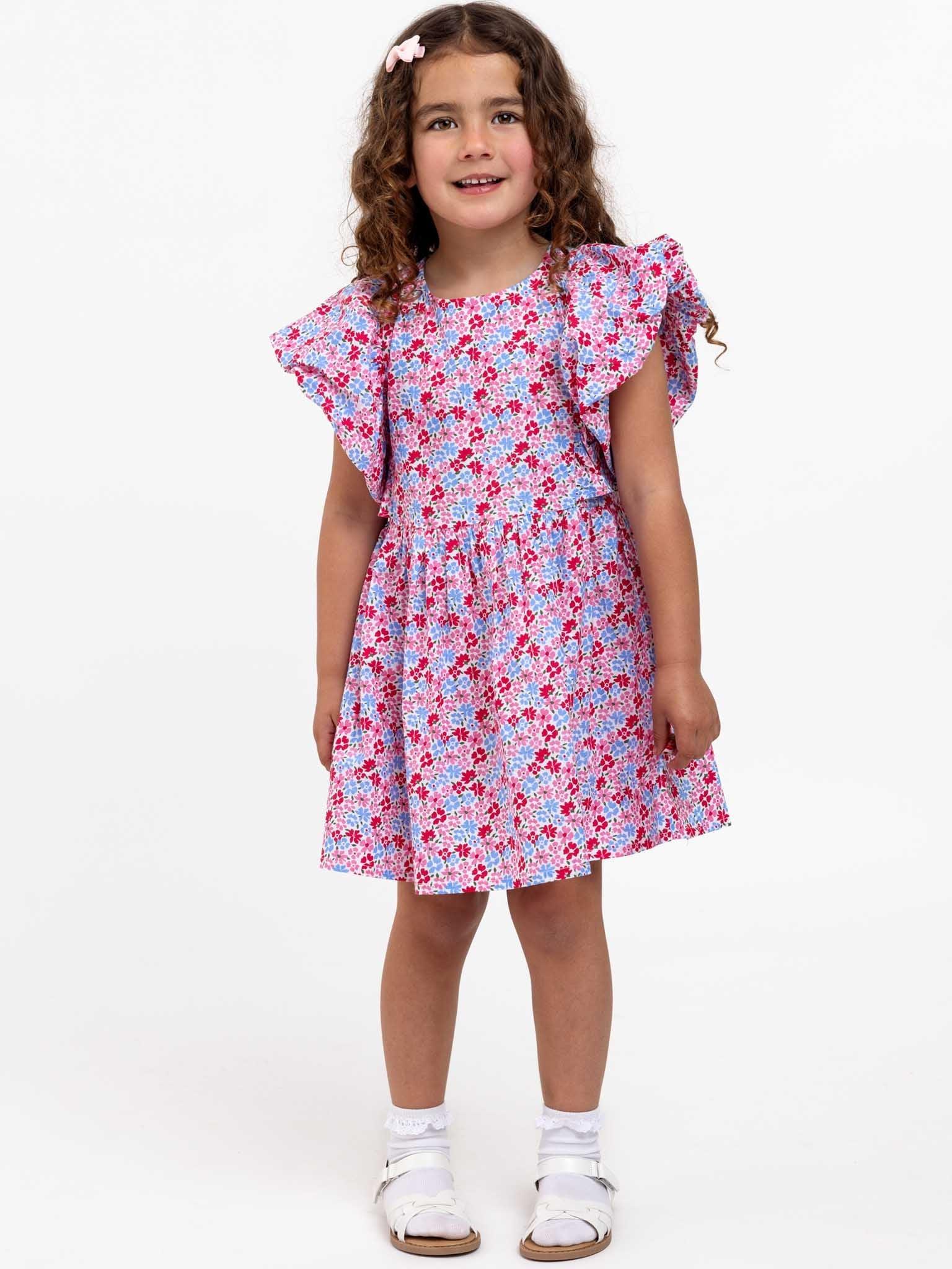Cottage Flower Puff Sleeve Dress - Oobi