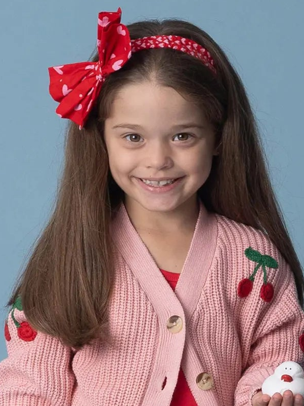 Fluttery Hearts Stretchy Bow Headband