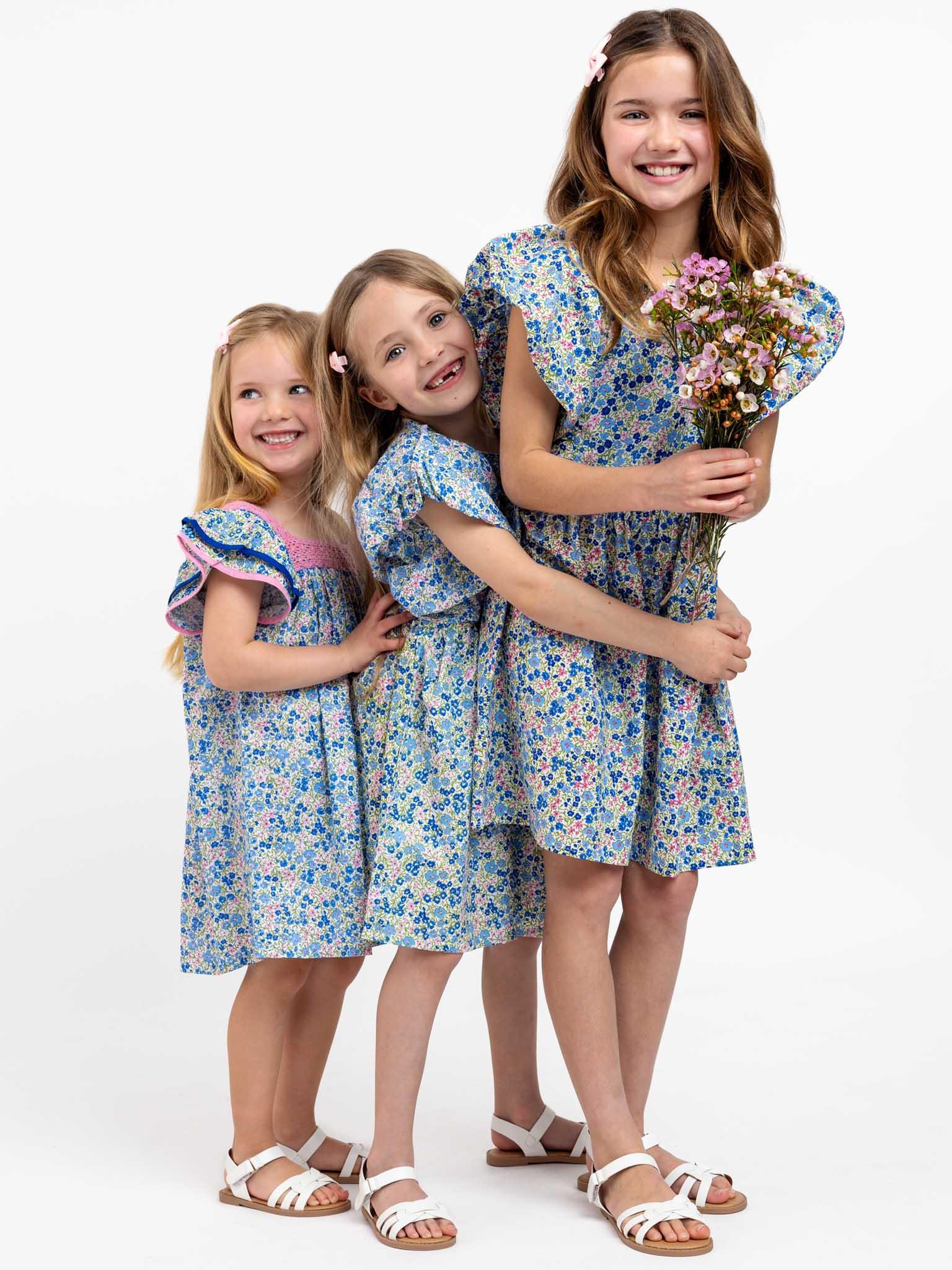 Cottage Flower Puff Sleeve Dress - Oobi
