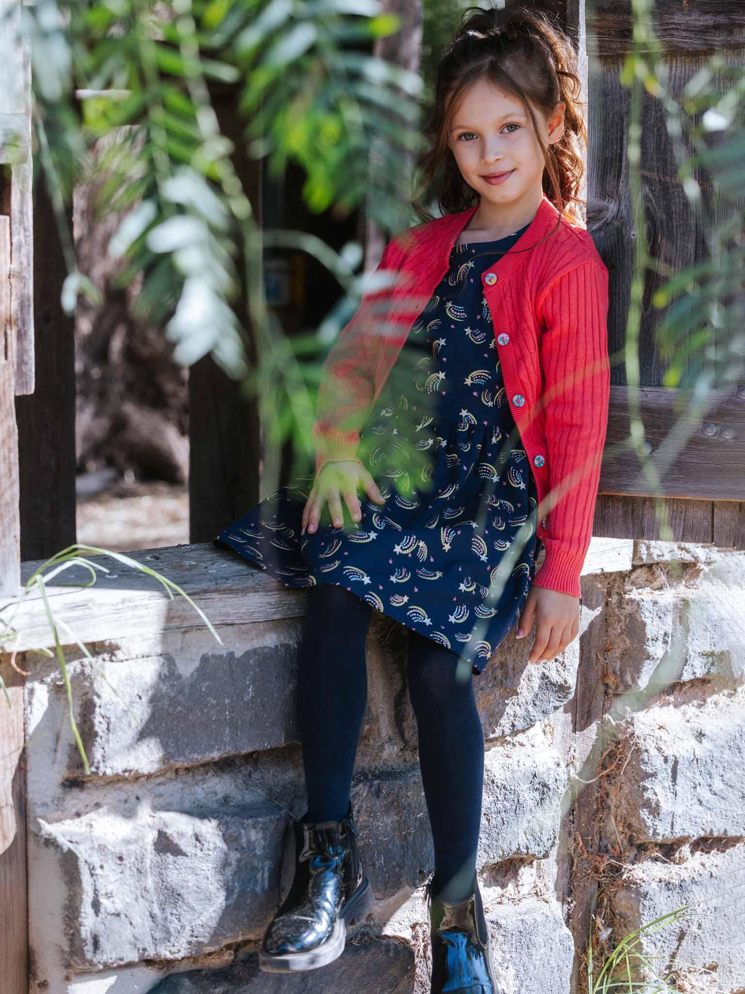 Star outer space galaxy girls winter dress