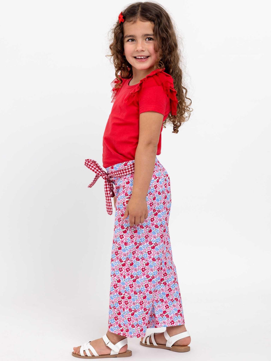 Cottage Flower Wide-Leg Pants