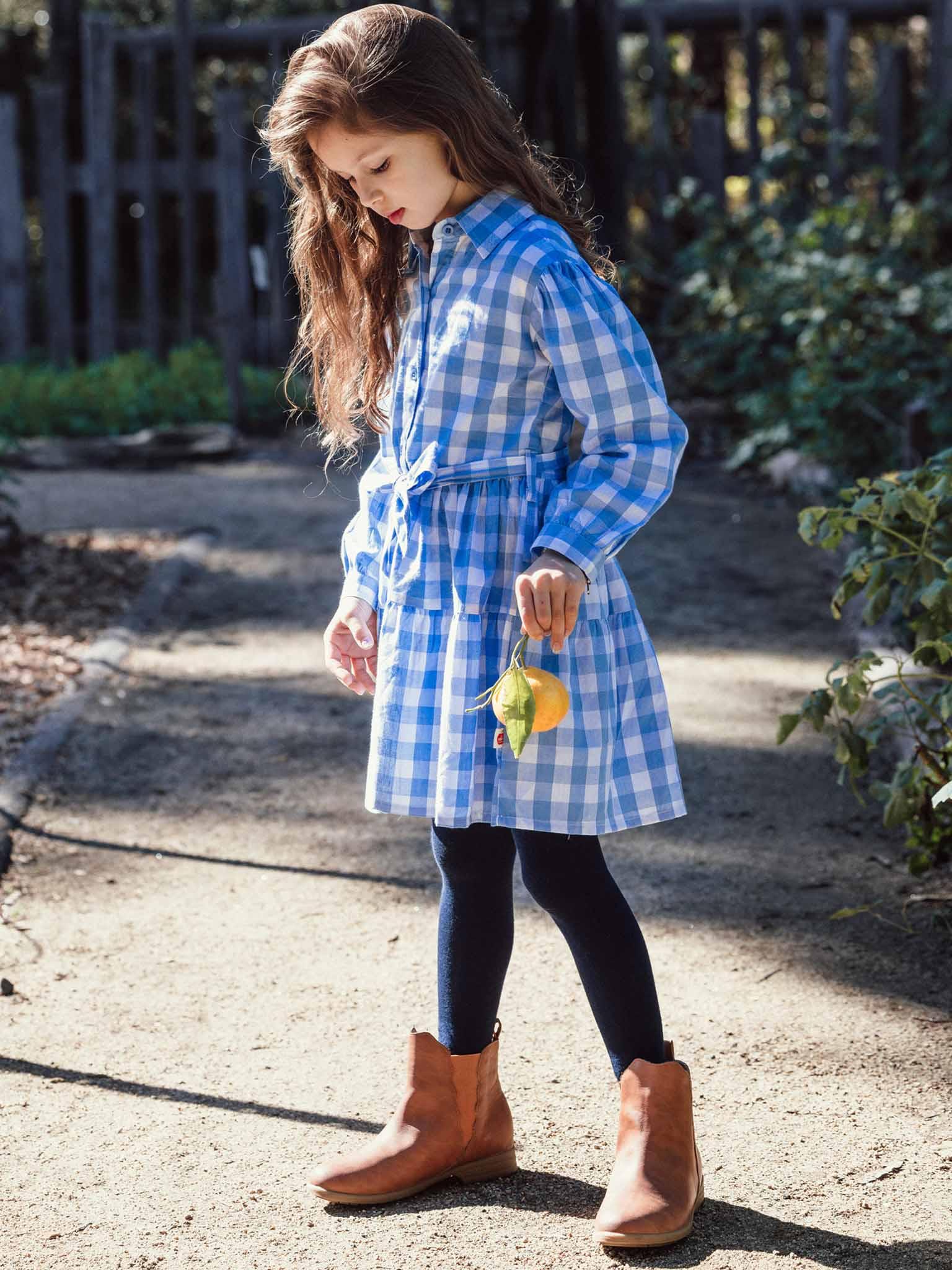 Blue Girls Dress | Gingham Girls Clothes | Retro Style to 12 Blue Girls Dress | Gingham Girls Clothes | Retro Style to 12