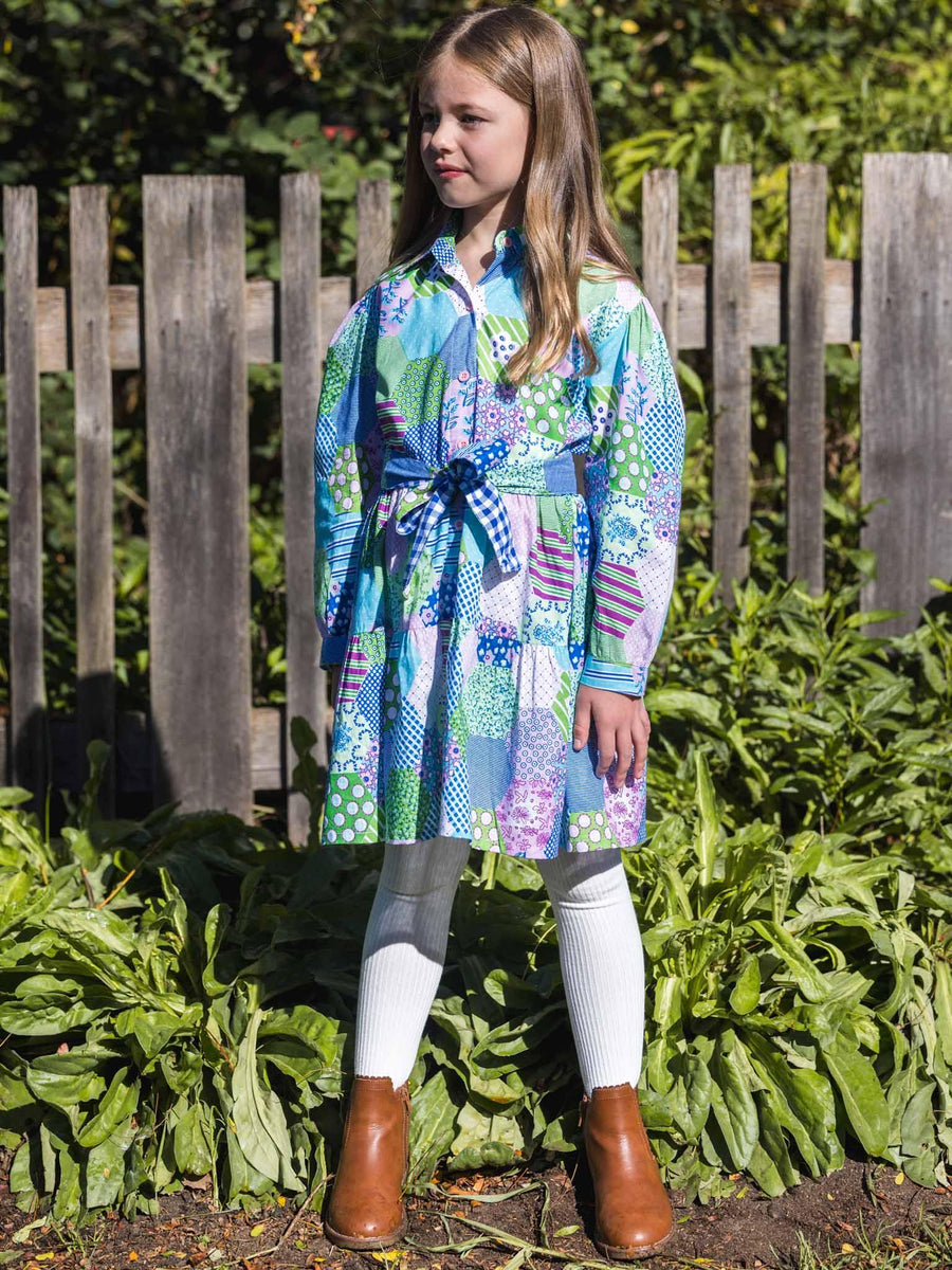 Patchwork Shirt Dress