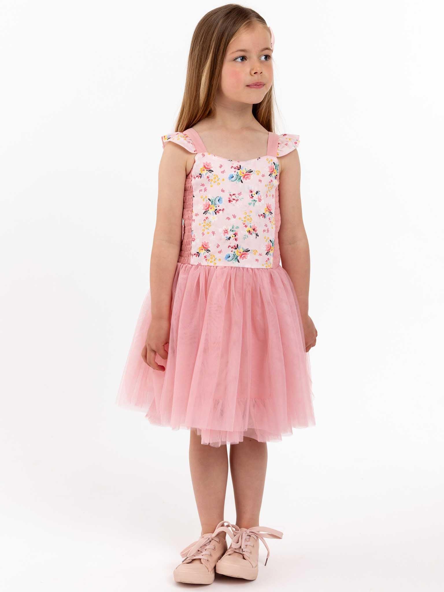 Vintage Pink Floral Belle Tutu Dress - Oobi