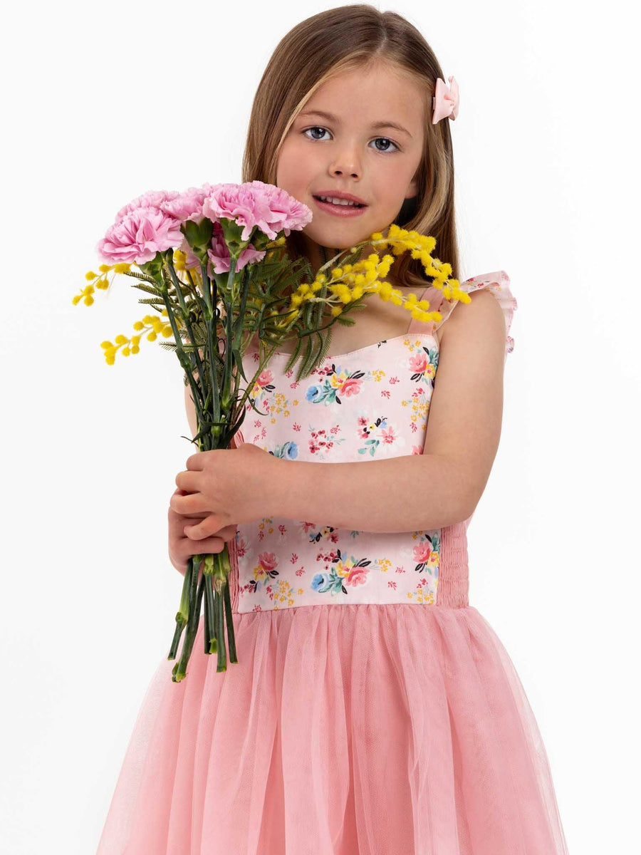 Vintage Pink Floral Belle Tutu Dress