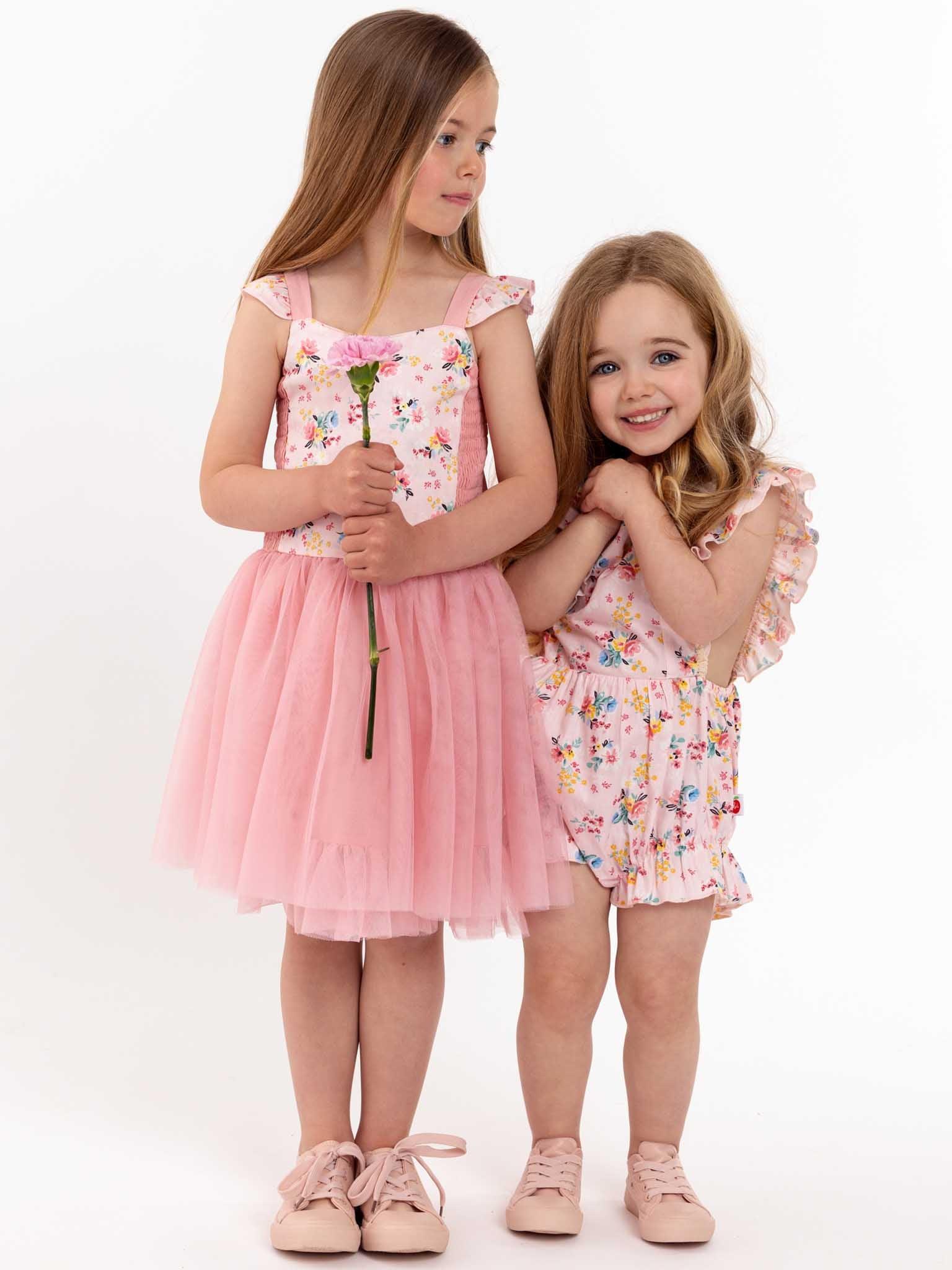 Vintage Pink Floral Belle Tutu Dress - Oobi