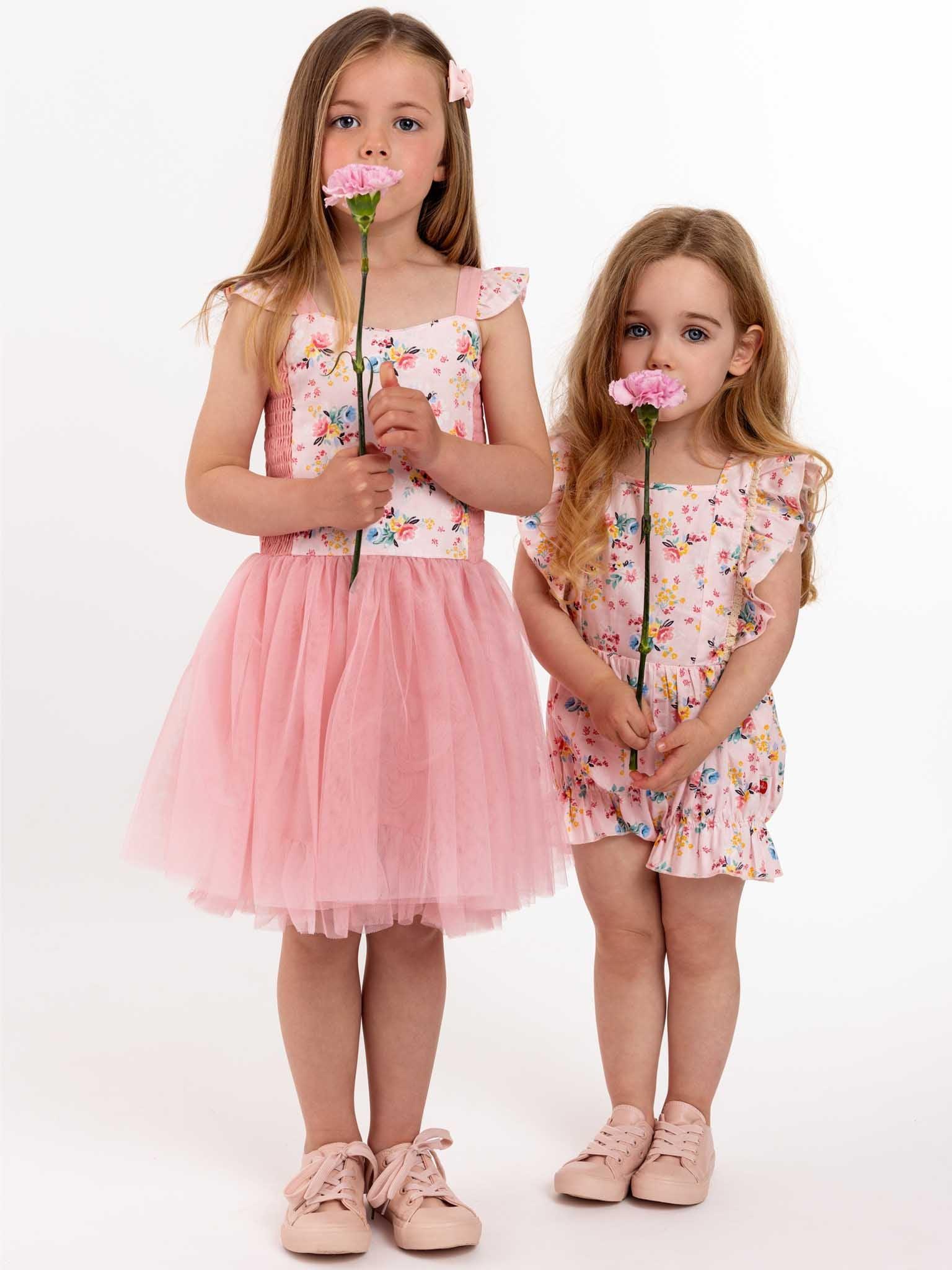 Vintage Pink Floral Belle Tutu Dress - Oobi