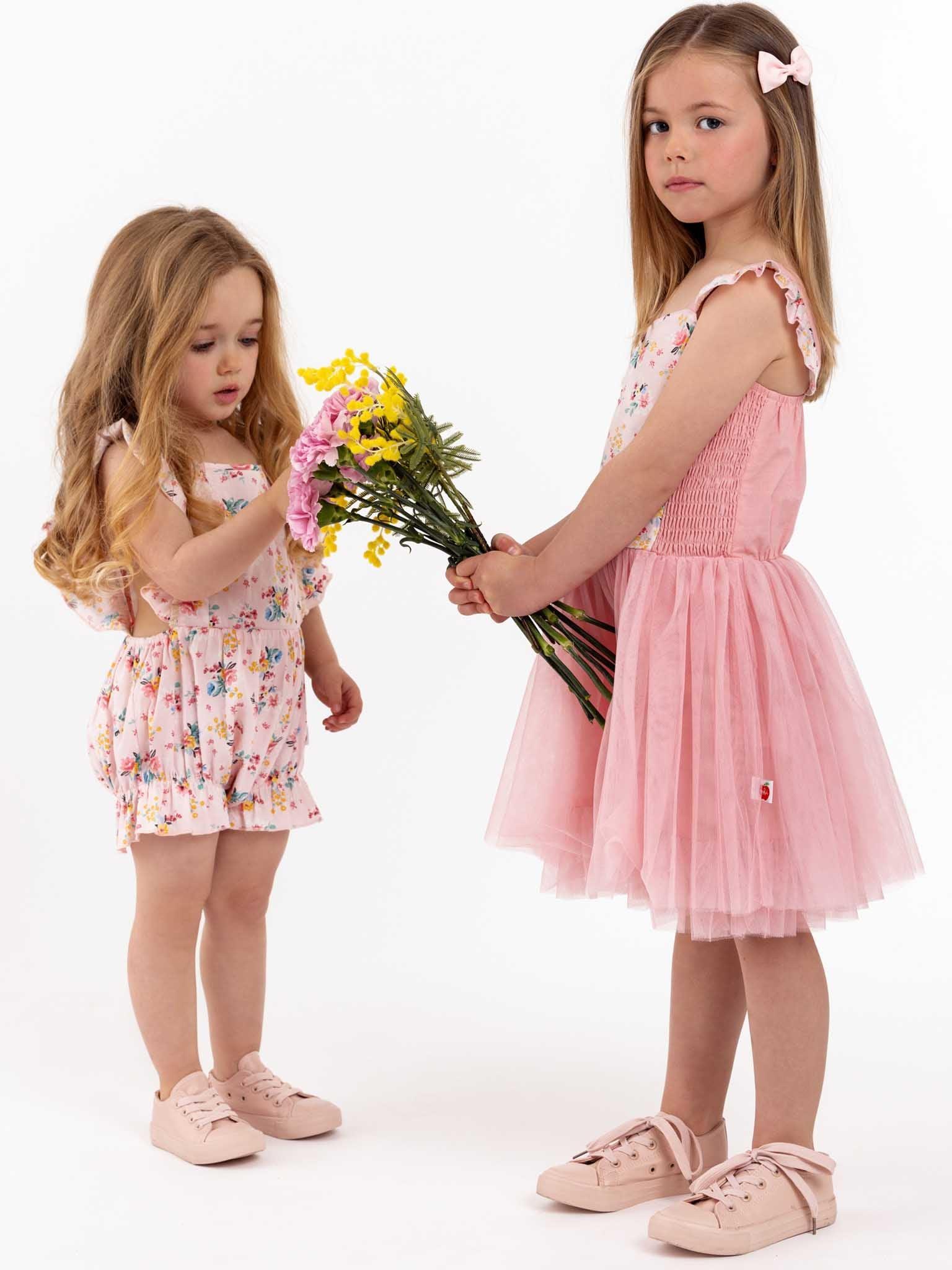 Vintage Pink Floral Belle Tutu Dress - Oobi