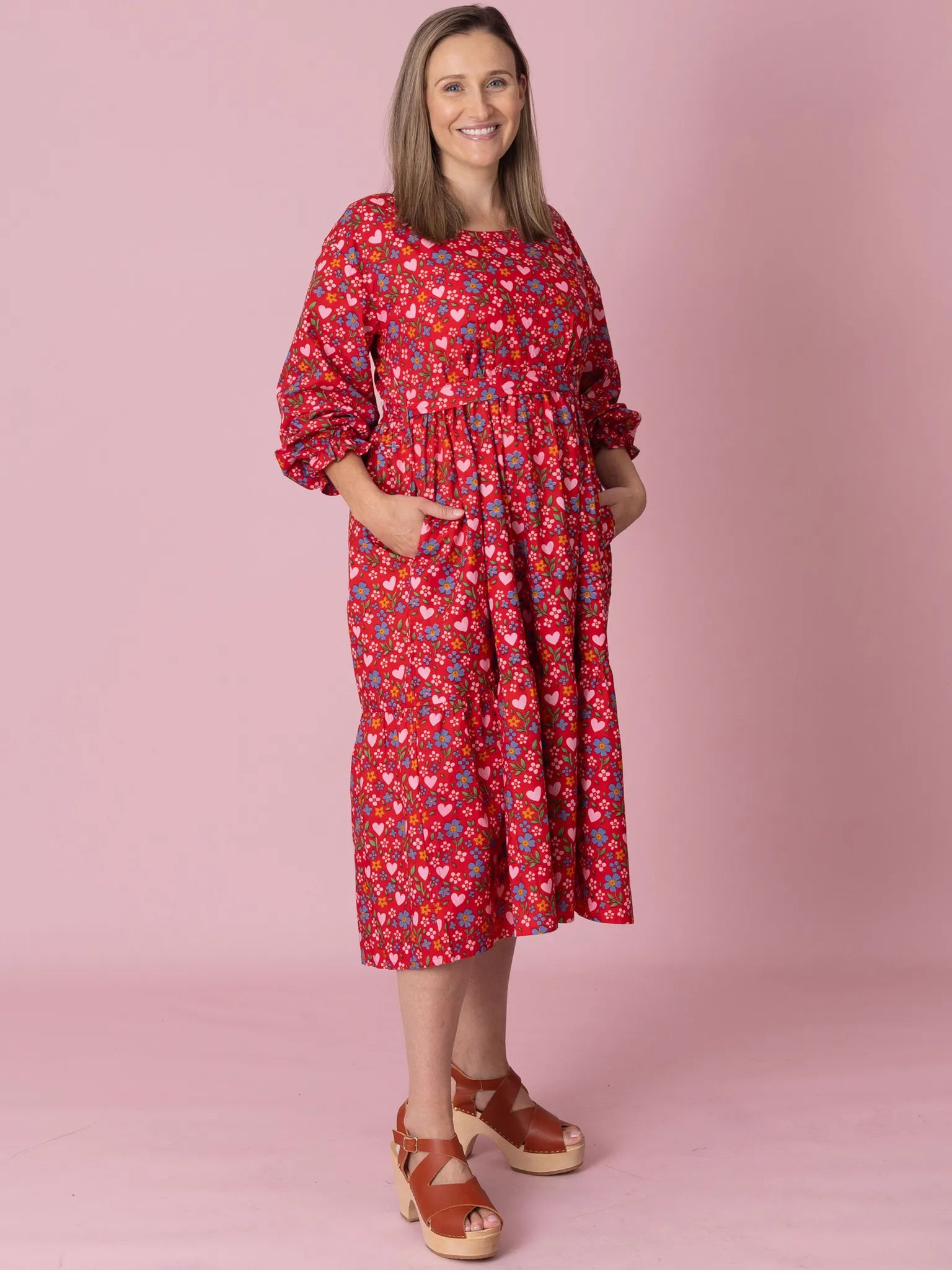 Wild Hearts Women’s Midi Sleeve Dress