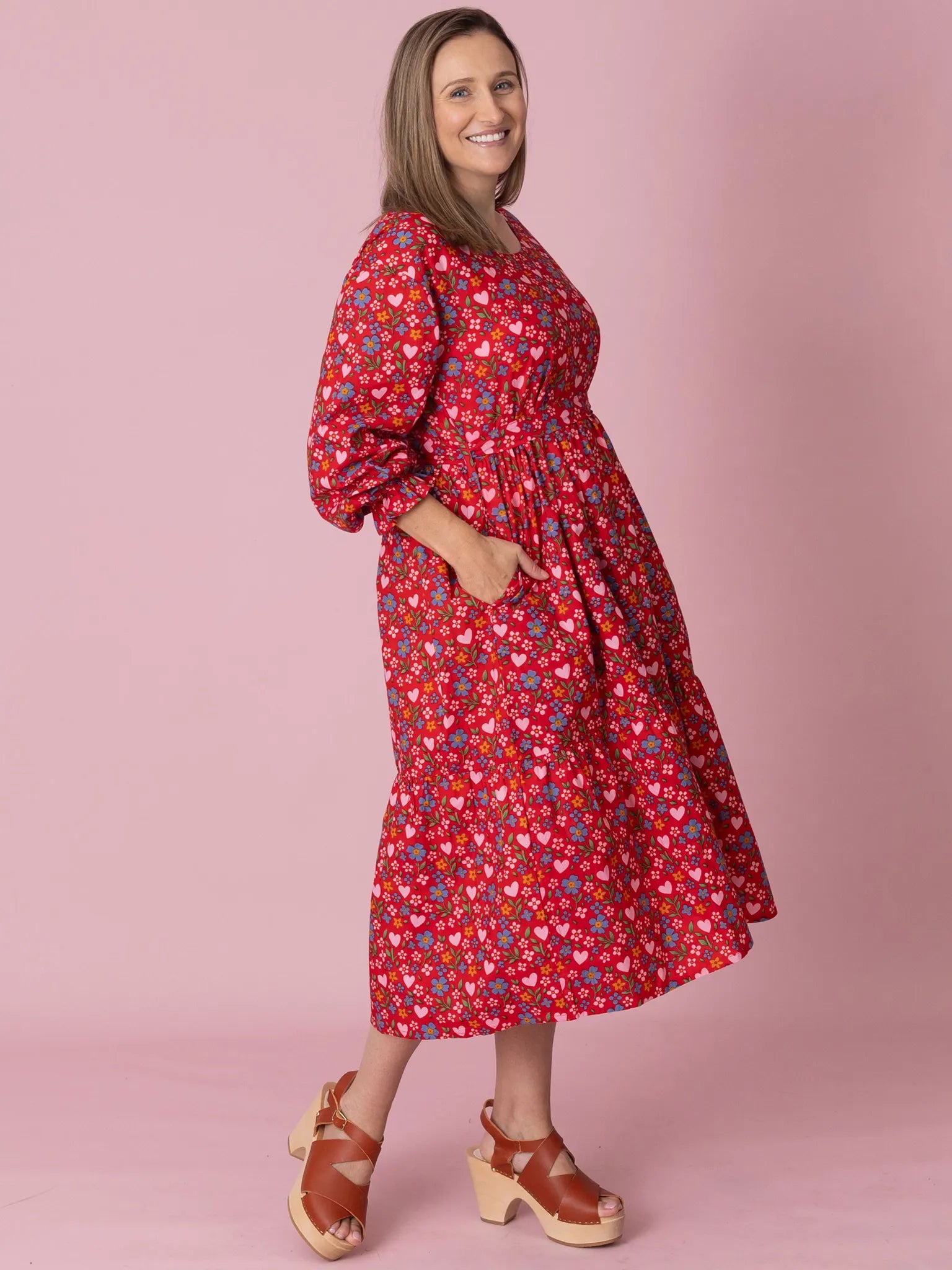 Wild Hearts Women’s Midi Sleeve Dress