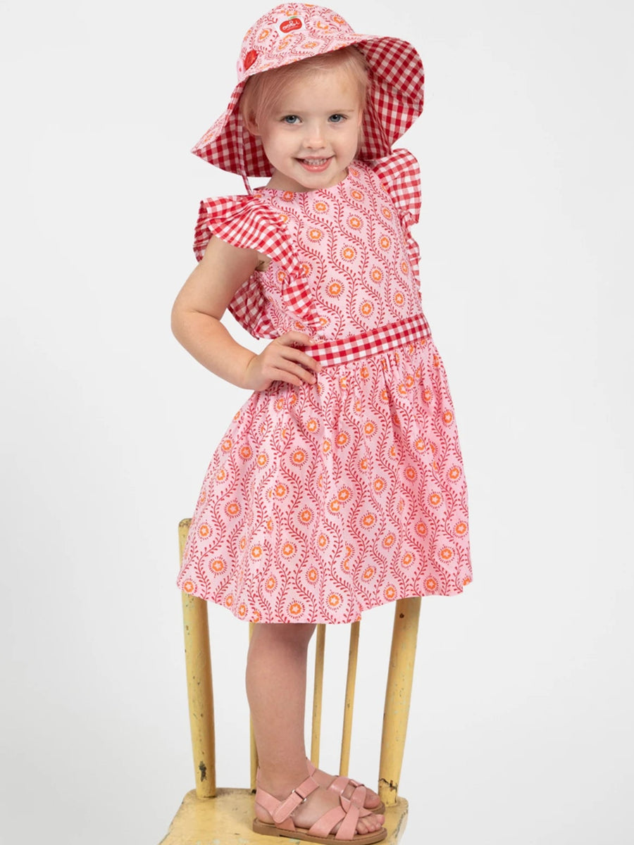 Woodblock Flower Jayne Dress