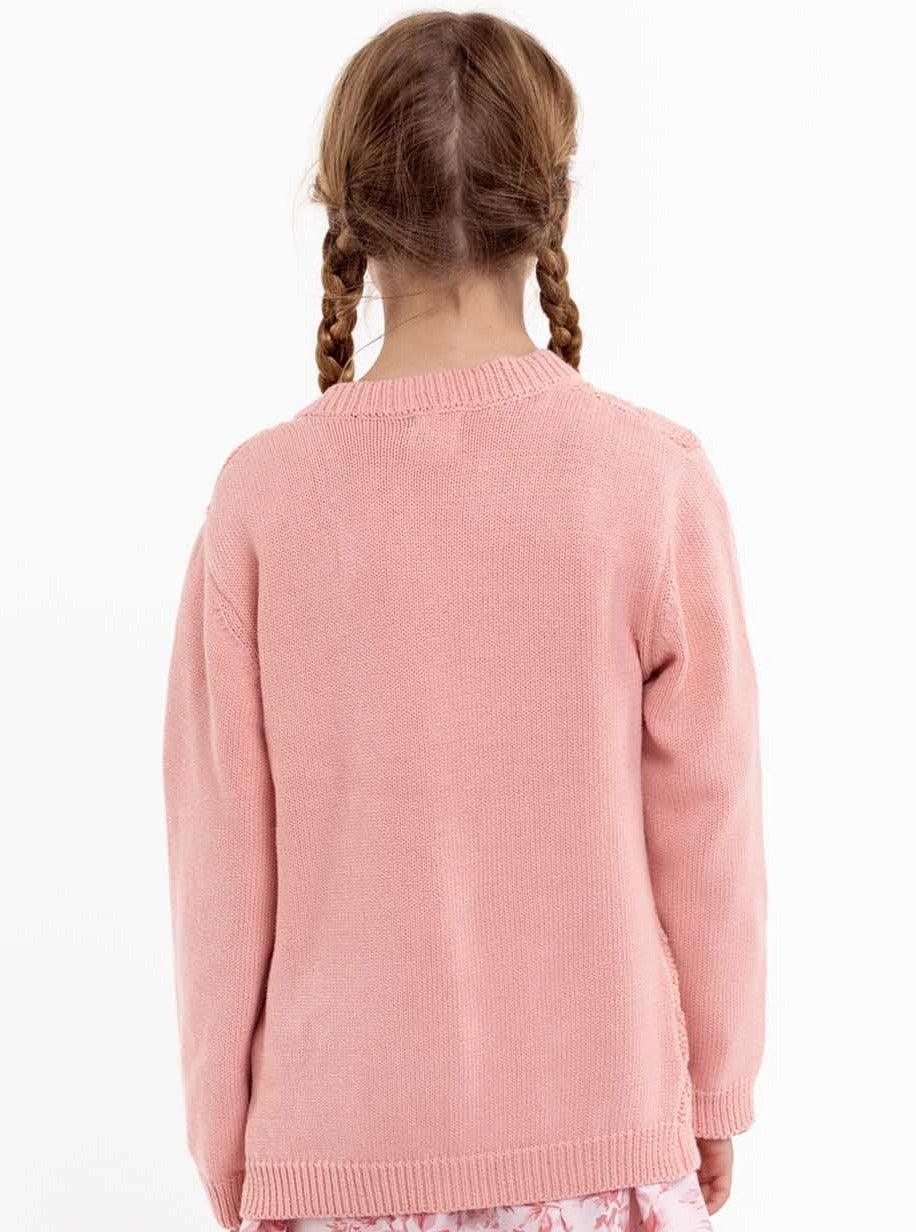Audrina Pink Icing Cotton Cardigan - Oobi