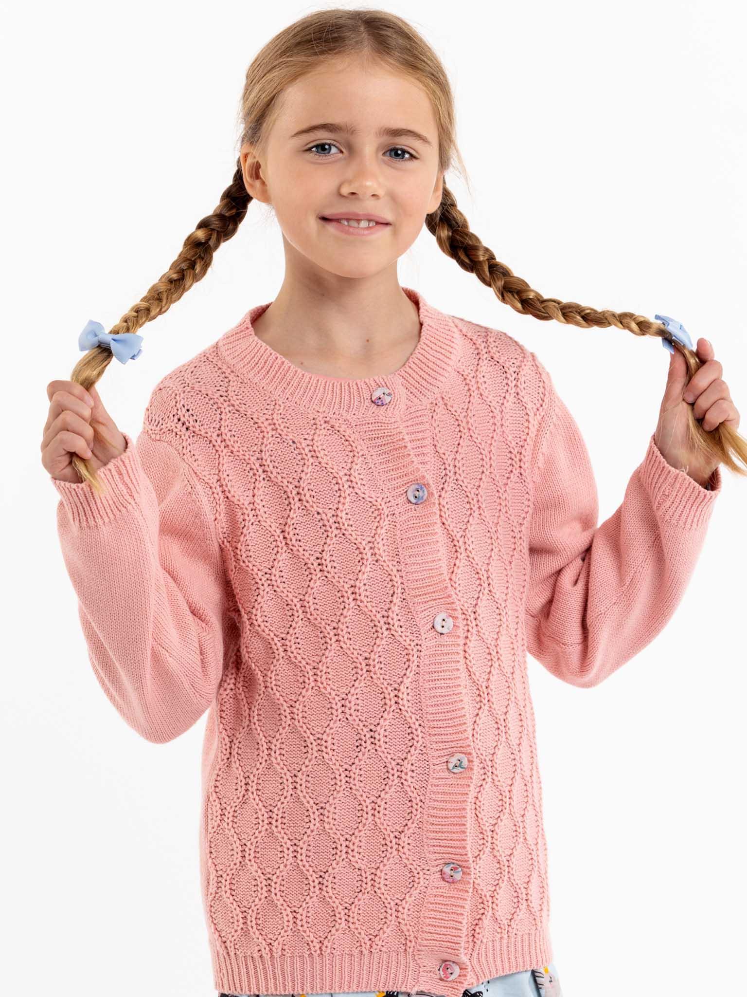Audrina Pink Icing Cotton Cardigan - Oobi