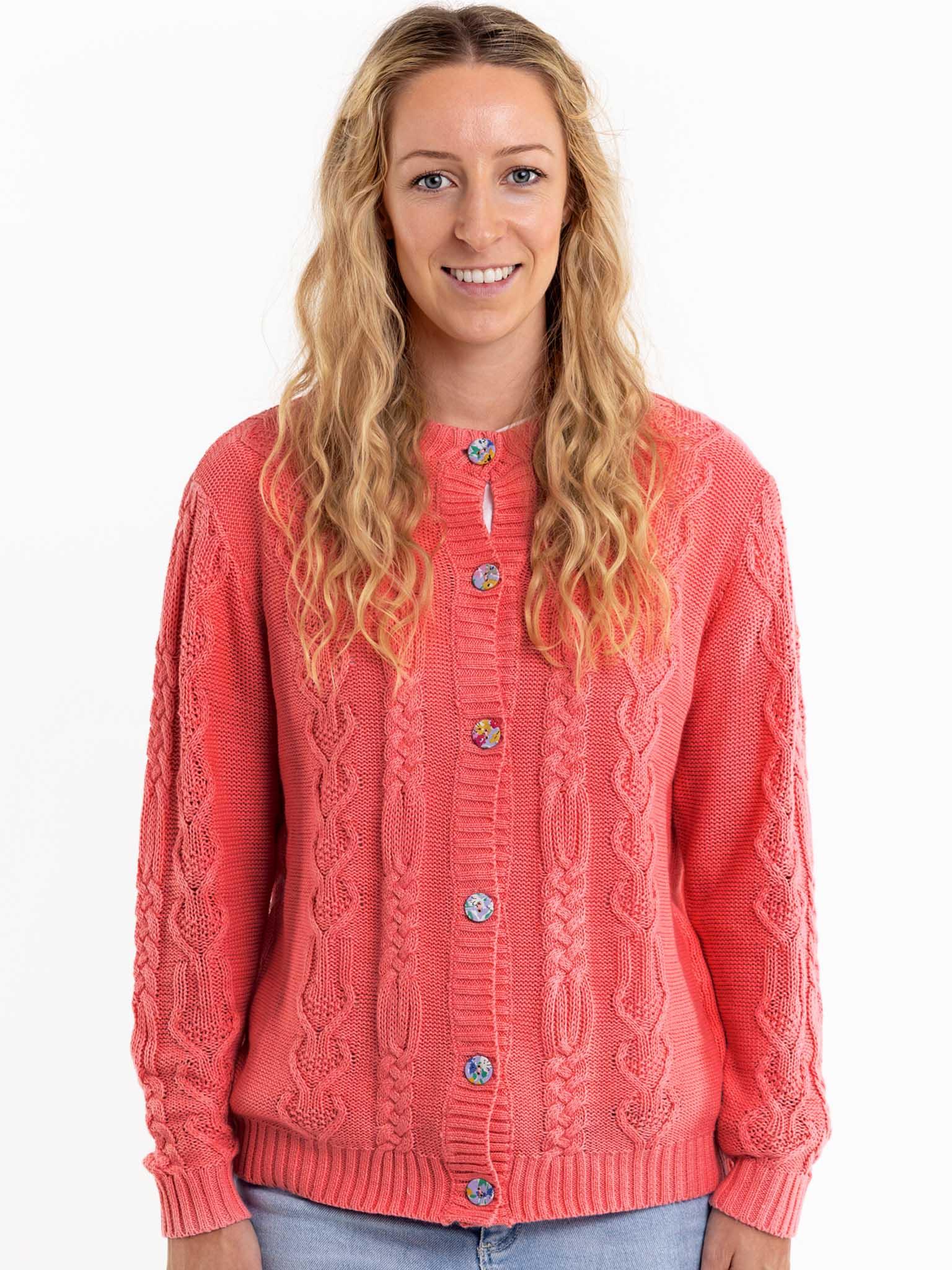 Women's Willow Geranium Pink Cardigan - Oobi