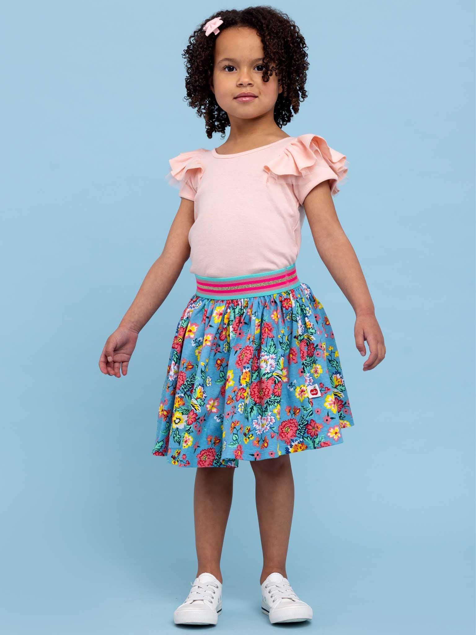Cornflower Meadow Jersey Skirt - Oobi